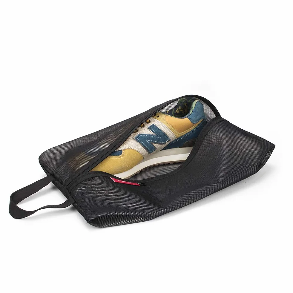 pack all Wodoodporne torby na buty do podróży, organizer do przechowywania etui na buty z zamkiem błyskawicznym, wielokolorowe dla mężczyzn i kobiet, Czarny, Jeden rozmiar, 1 opakowanie