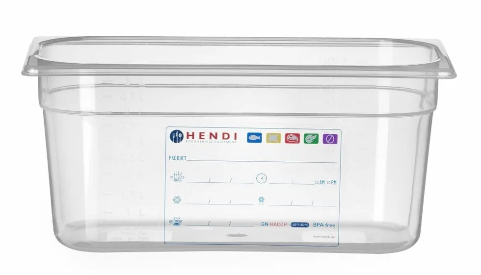 HENDI Pojemnik GN 1/3 z polipropylenu HACCP - 5,7 l - 325x176x(H)150mm