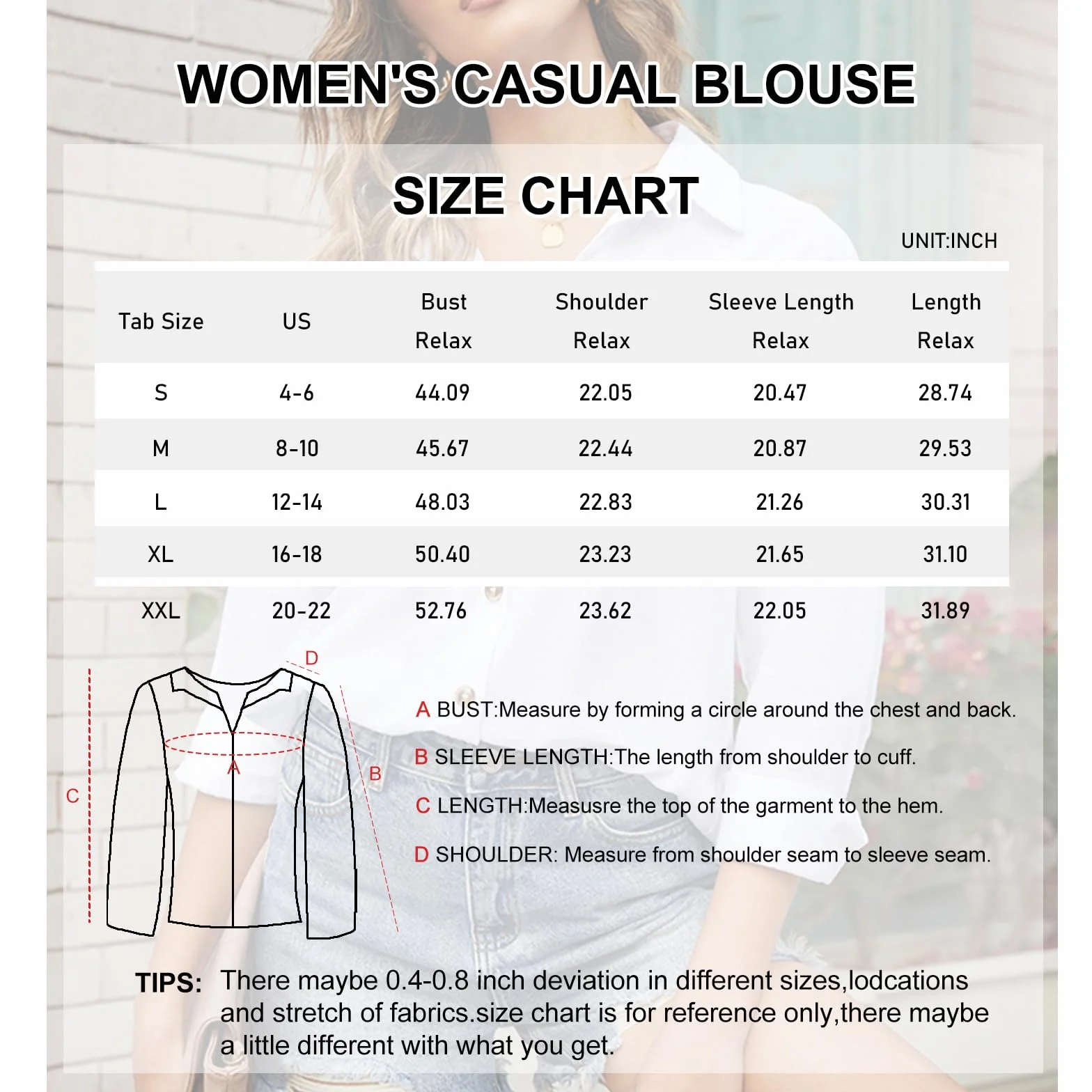 SYKT Bluzka damska, luźna, zapinana na guziki, dekolt w serek, koszulka z długim rękawem, elegancka górna część, solidna bluzka, luźna koszulka z kieszenią