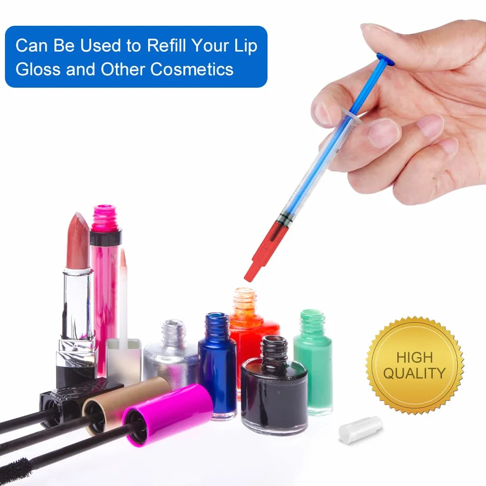 OFFCUP Strzykawki z tworzywa sztucznego, 50 sztuk 1 ml, jednorazowe strzykawki z nasadkami, plastikowa tubka do karmienia małych zwierząt domowych, olej silnikowy lub płyn hamulcowy [zastosowanie