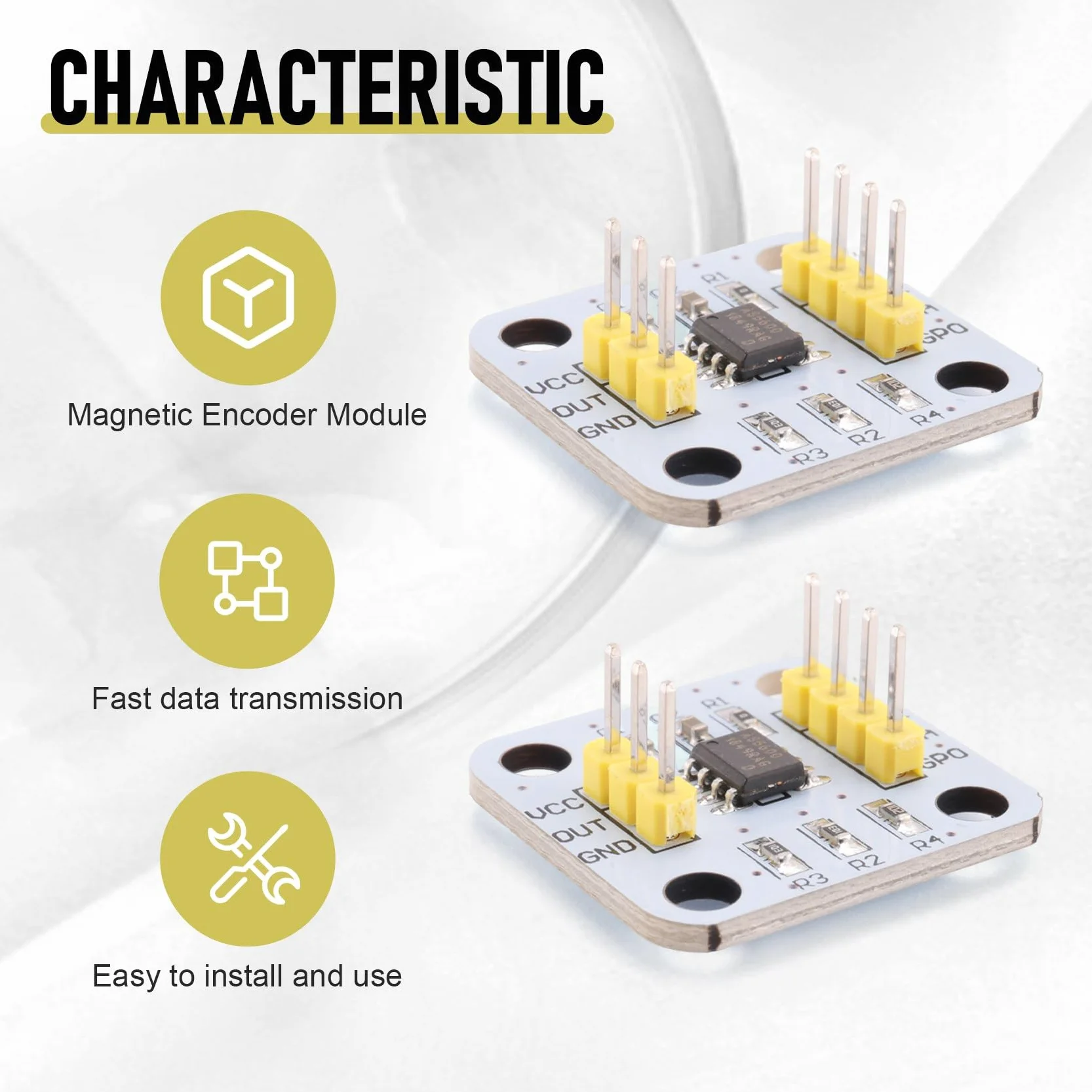 5 . AS5600 Magnetic Encoder Indukction Angle Measurement Sensor Module 12Bit High Precision