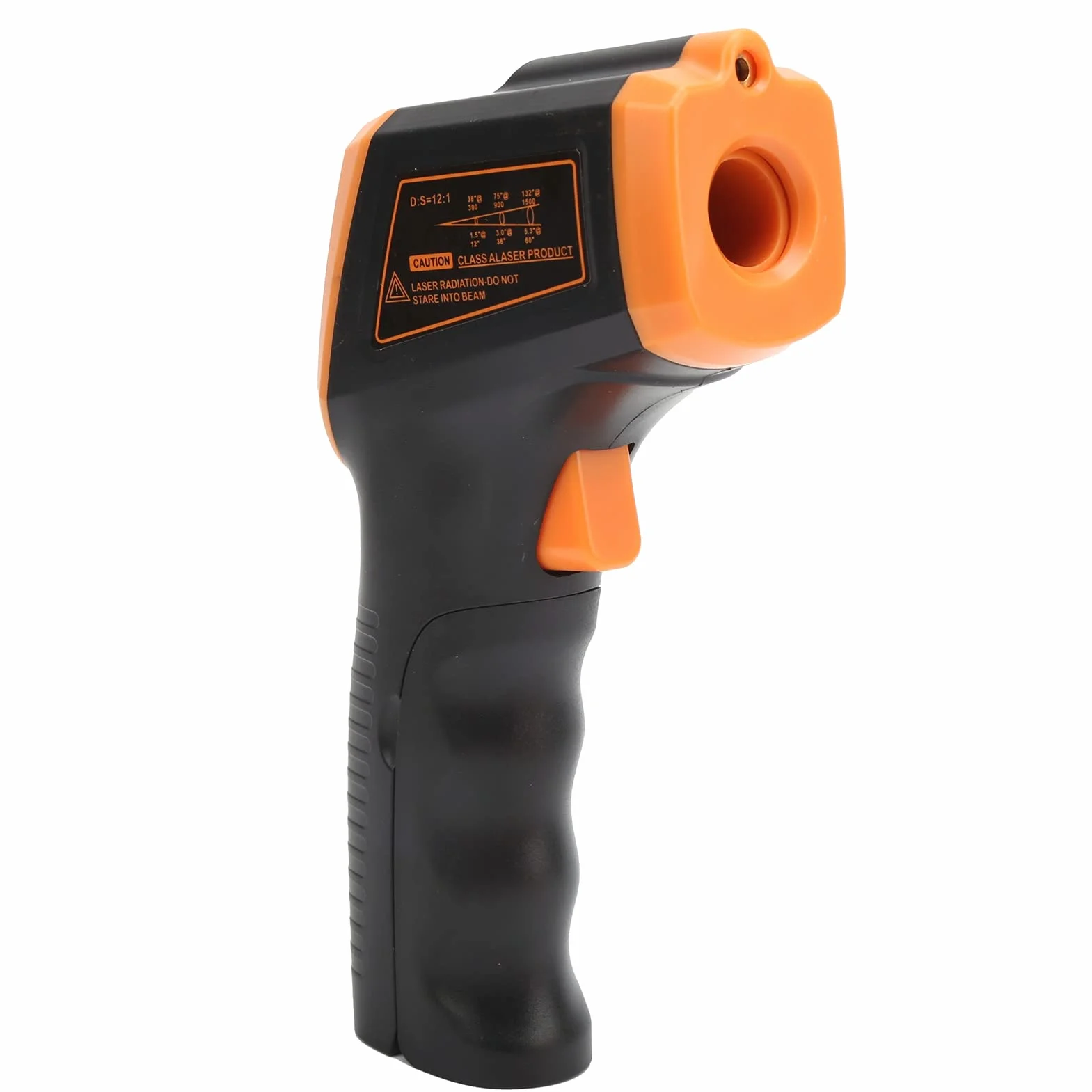GM320S Termometr Bесконтактowy na Podczerwień, Pistolet do Pomiaru Temperatury z Wyświetlaczem LCD, Zakres -50°C do 600°C, Pomarańczowy, Przemysłowy