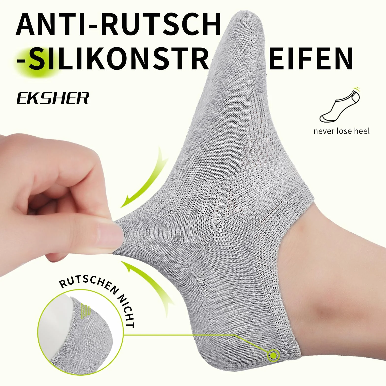 10 par skarpet typu sneaker, niewidoczne, dla kobiet i mężczyzn, krótkie, bawełniane, antypoślizgowe, oddychające