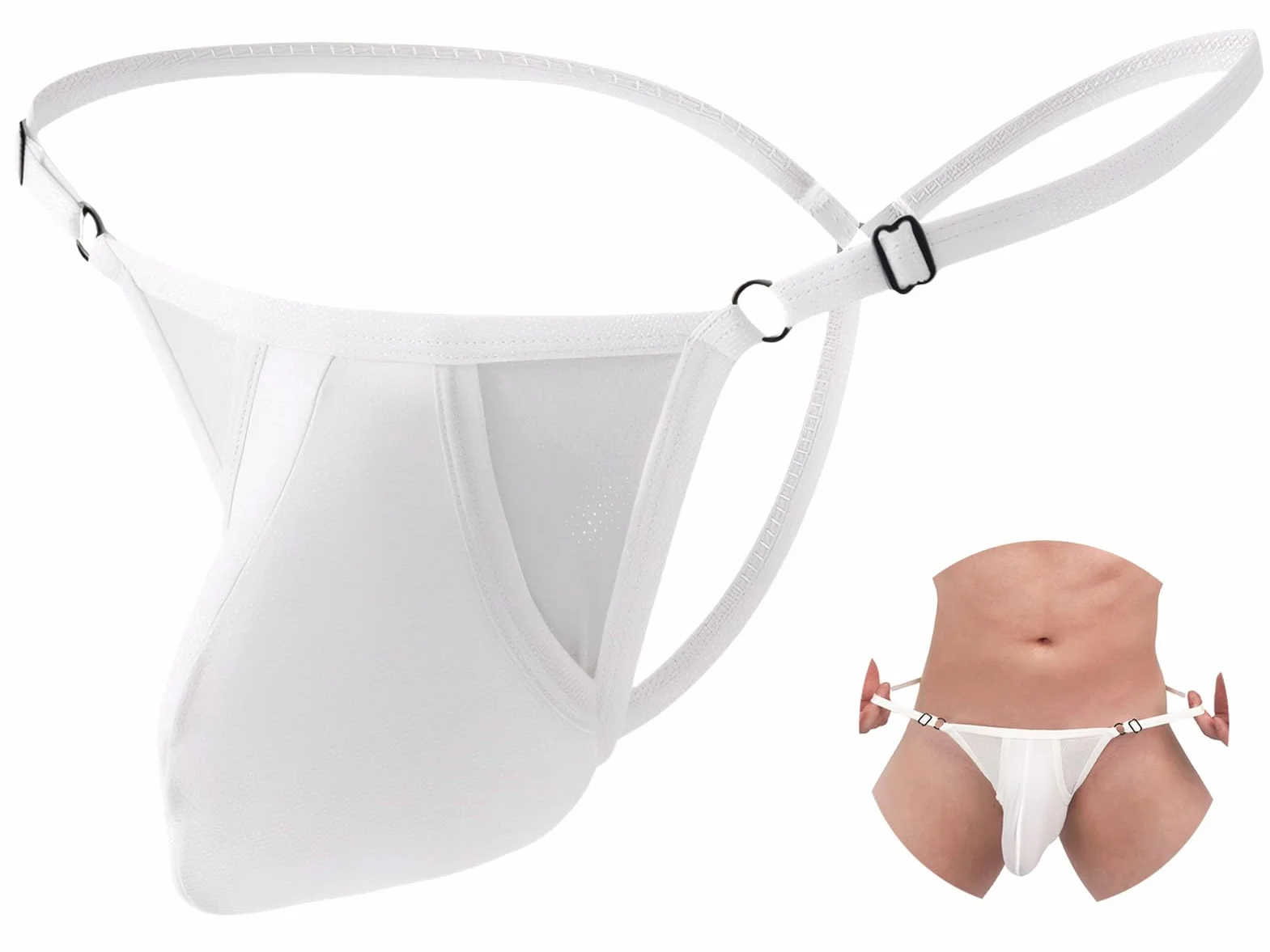 Stringi regulowane jedwabna bielizna slipy elastyczne S-XL