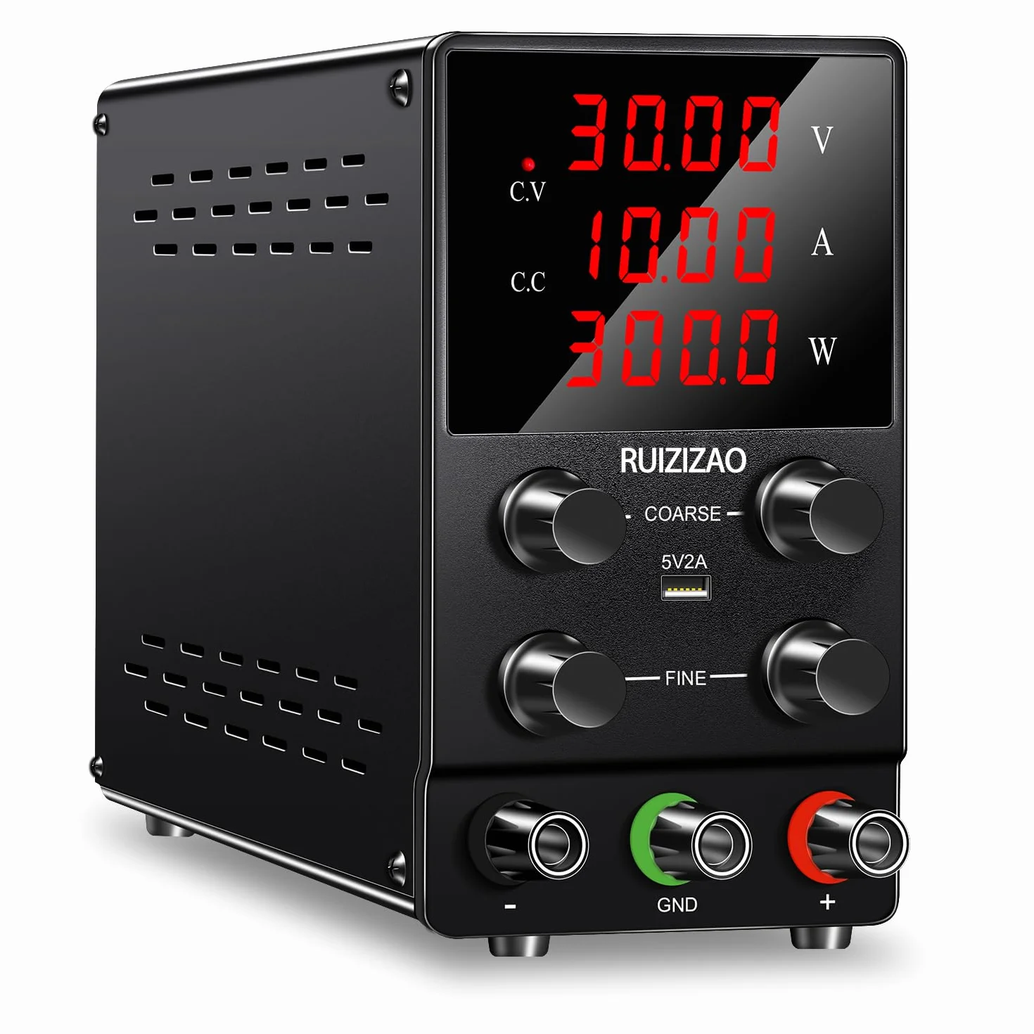Zasilacz laboratoryjny 30 V 10 A regulowany 4-cyfrowy wyświetlacz LCD 5 V/2 A USB
