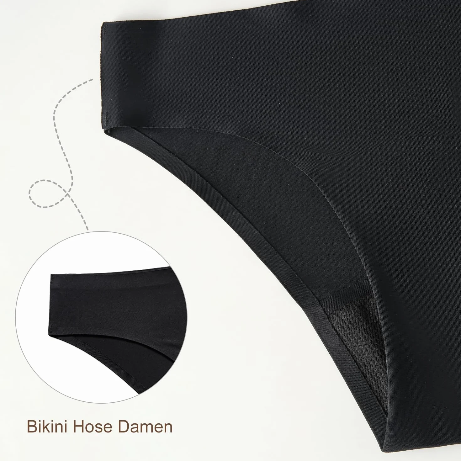 SHARICCA Chłonne bikini menstruacyjne, do pływania, miękkie, wygodne, styl bikini, klasyczne brazylijskie bezszwowe majtki kąpielowe (czarne 1P01-New XL-N1), Czarny-1p01-nowy, XL
