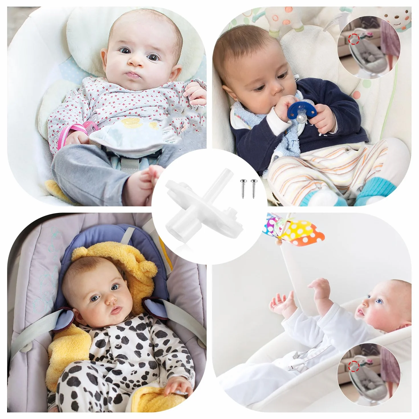 Zlacze Mobilne Zamienne do 4moms Mamaroo, Mocowanie do Stojaka na Zabawki Kompatybilne Ze Stojakiem na Zabawki 4moms Mamaroo Model 1037
