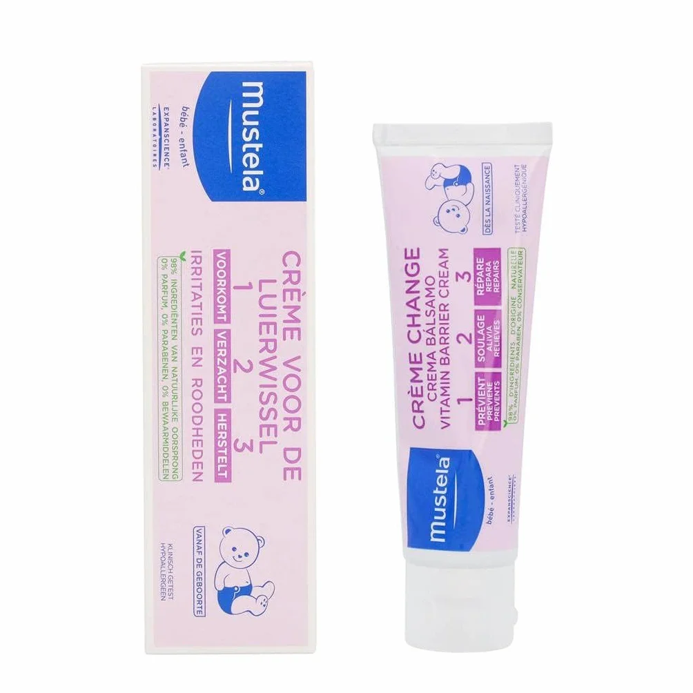 Mustela bébé – krem do pieluszek do wrażliwej skóry dziecka – ochrona przed podrażnieniami skóry i zaczerwienieniami (1 x 100 ml)