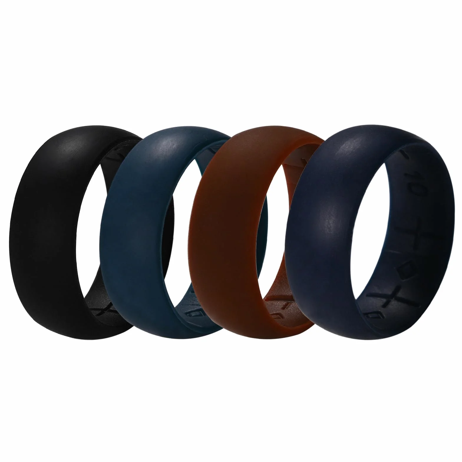 JewelryWe Zestaw 4 silikonowych obrączek ślubnych dla mężczyzn 8,5 mm oddychające z krzyżem