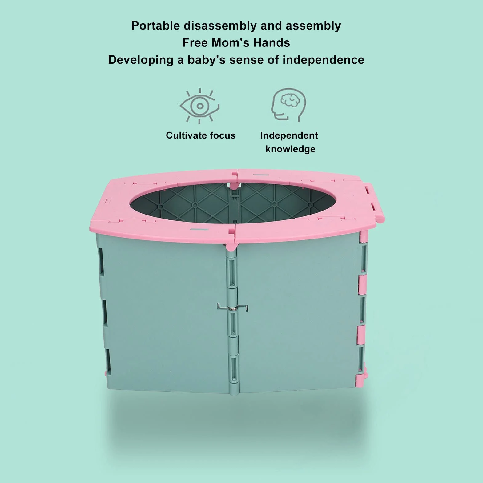 Pottler Nocnik Portable Easy Training Baby Bbé Szukam Podróży Obozowych PP PP Materiał na Duże Odległości (zielony różowy)
