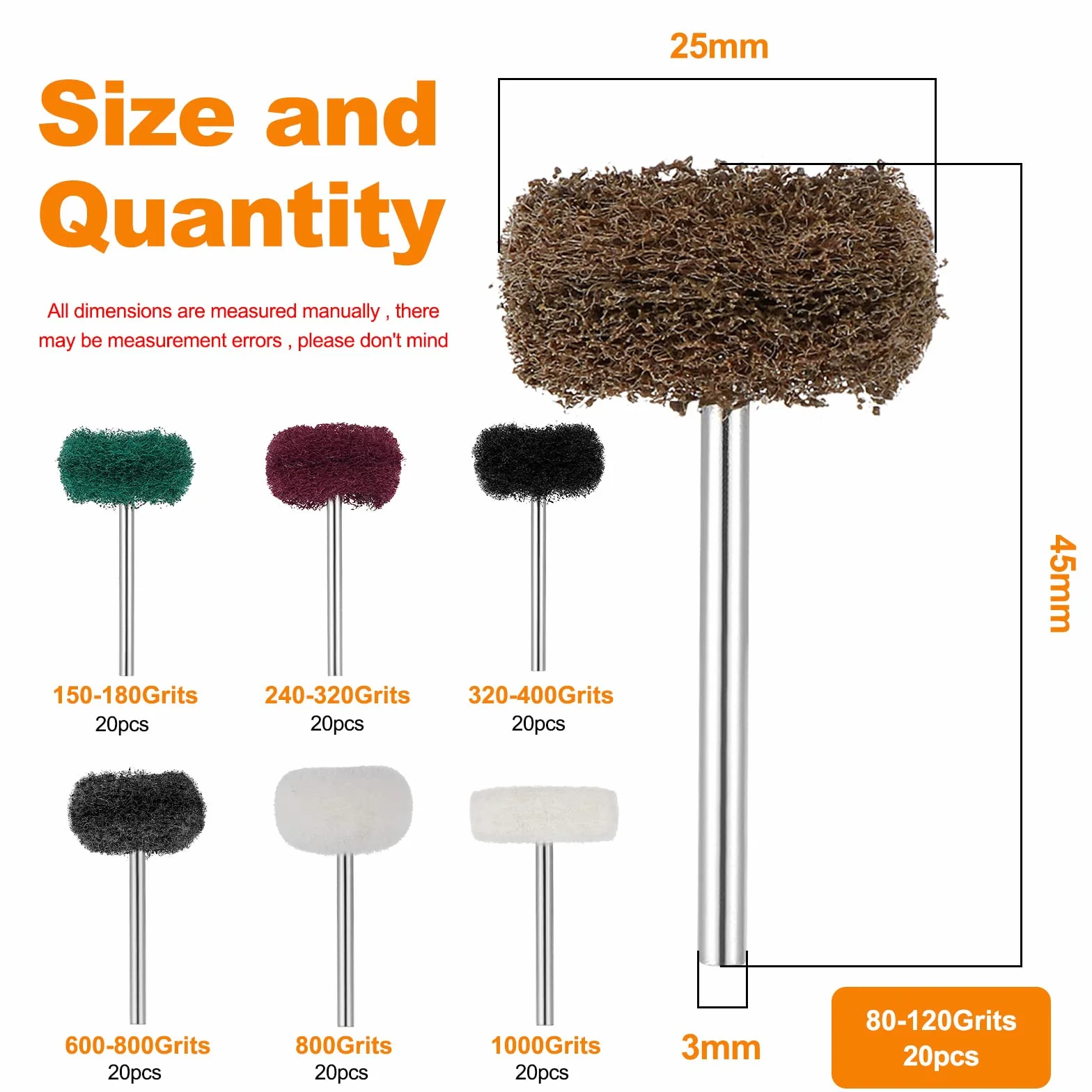 140 sztuk 25 mm ścierne tarcze polerskie, akcesoria polerskie do narzędzi obrotowych Dremel ziarnistość 80/150/240/320/600/800/1000 do narzędzi obrotowych Dremel