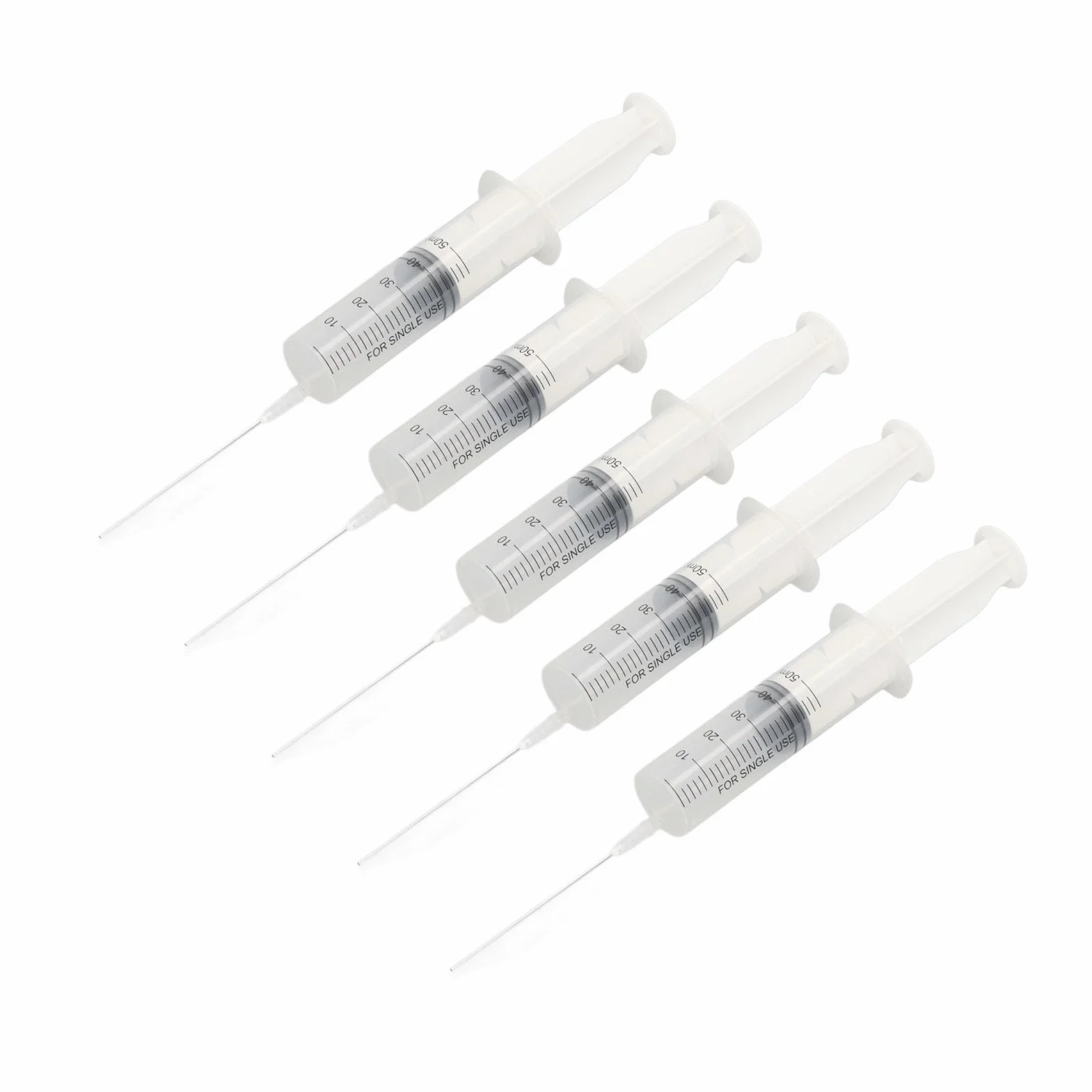 50ml Strzykawka do Tuszów 5 Sztuk z Podziałką | Zestaw Strzykawek do Drukarek i Laboratorium | Precyzyjne Dozowanie Atramentu i Eksperymentów | Wielofunkcyjna Skala | Strzykawki do Tuszów