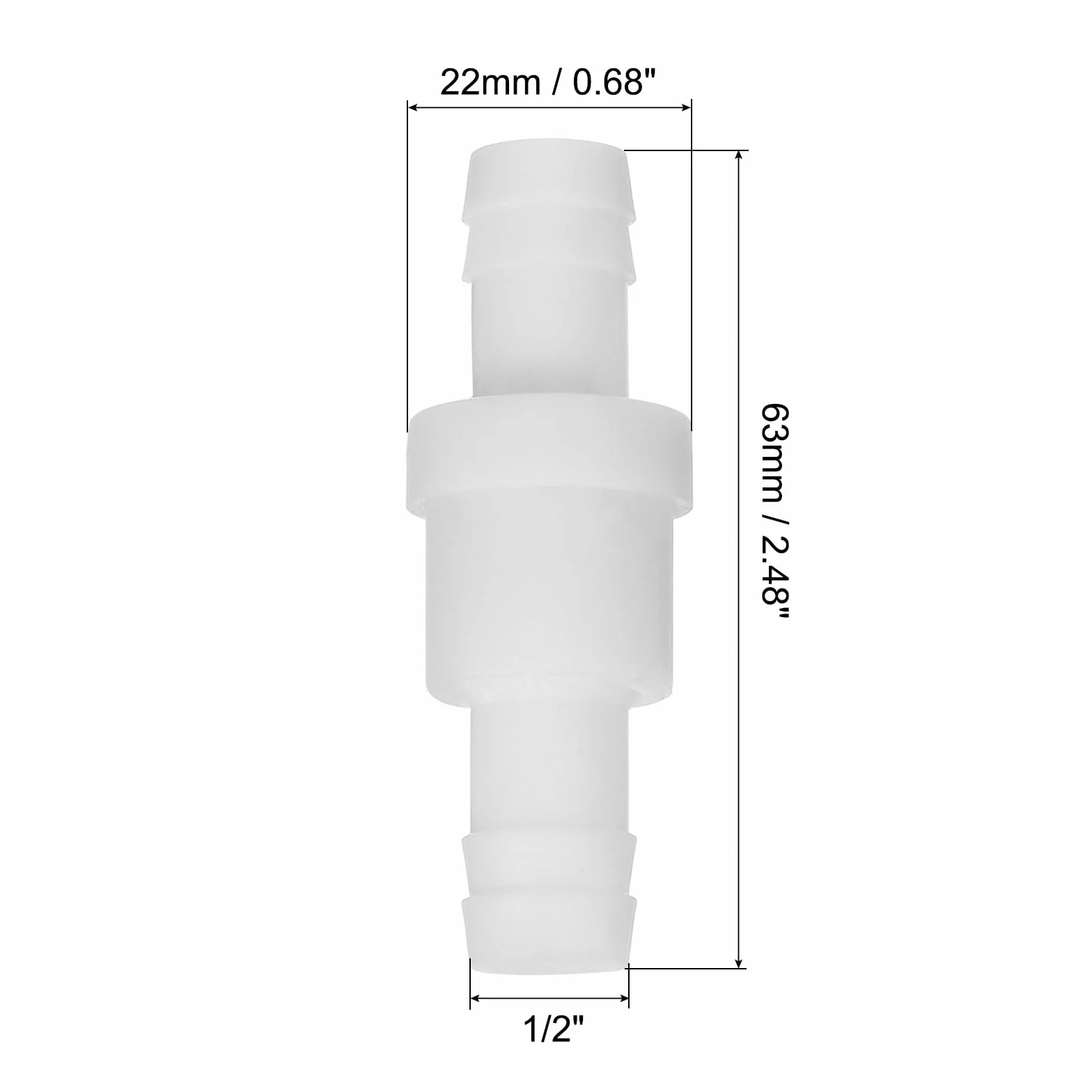 PATIKIL Wąż barbowy jednokierunkowy rzędowy zawór zwrotny, plastikowy, bezzwrotny, zatrzymujący wodę, zawór oporowy na ozon, do akwarium, ogrodu, oleju, powietrza, gazu, biały