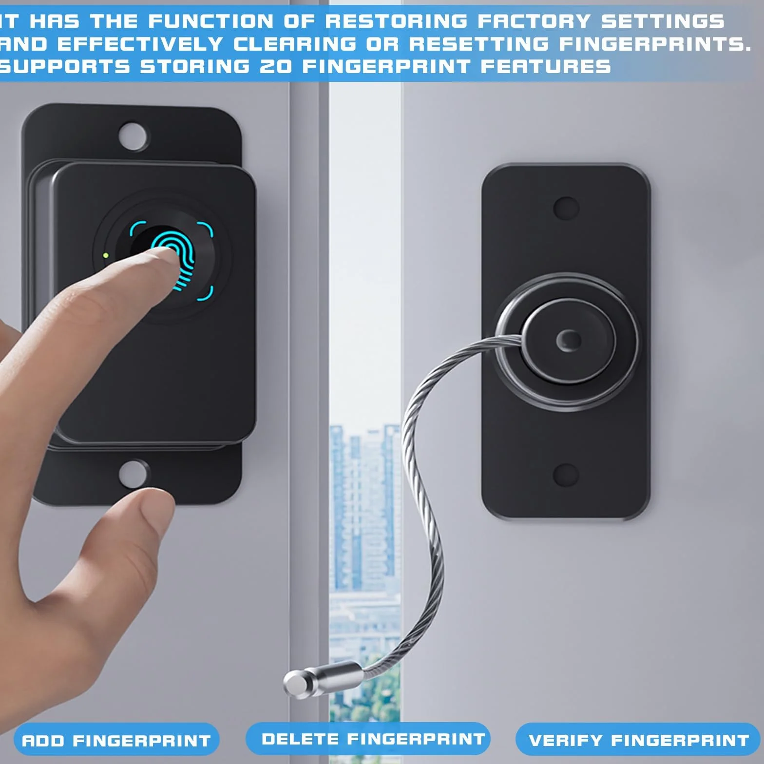 Zamek do lodówki, odciski palców, zabezpieczenie szafki dla niemowląt, zabezpieczenie przed dziećmi, zabezpieczenie okna dla dzieci, do ładowania USB, nadaje się do domu i biura