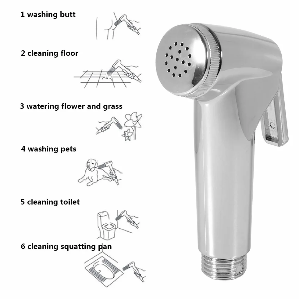Opryskiwacz toaletowy bidet prysznic spray wielofunkcyjny ABS ręczny regulowany pojedynczy prysznic głowica łazienka kran akcesoria