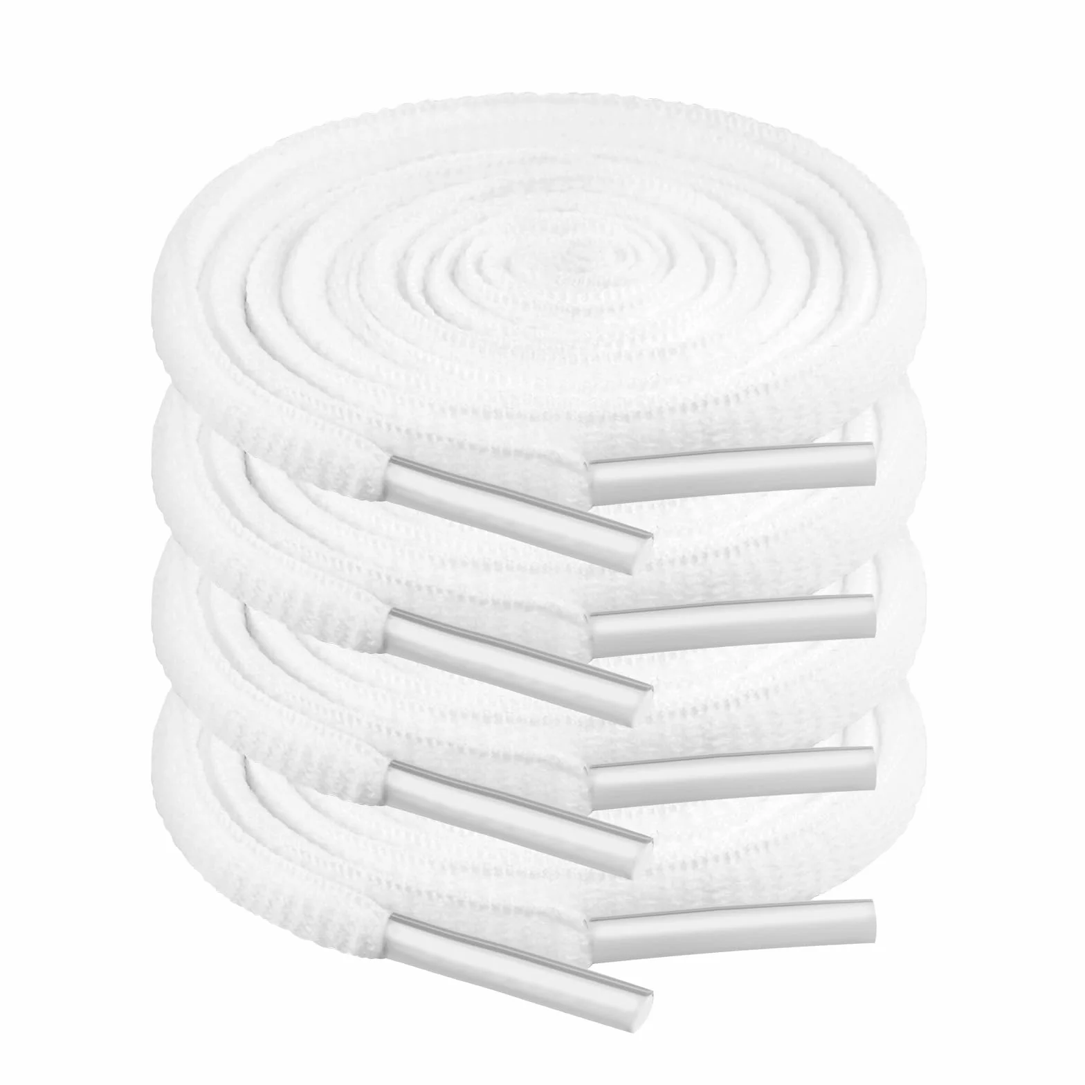 2 pary sznurowadeł klasy premium, białe, odporne na rozerwanie sznurowadła [6 mm szerokości], białe sznurowadła 100 cm, zapasowe Shoelaces do sneakersów, butów sportowych, butów do biegania,