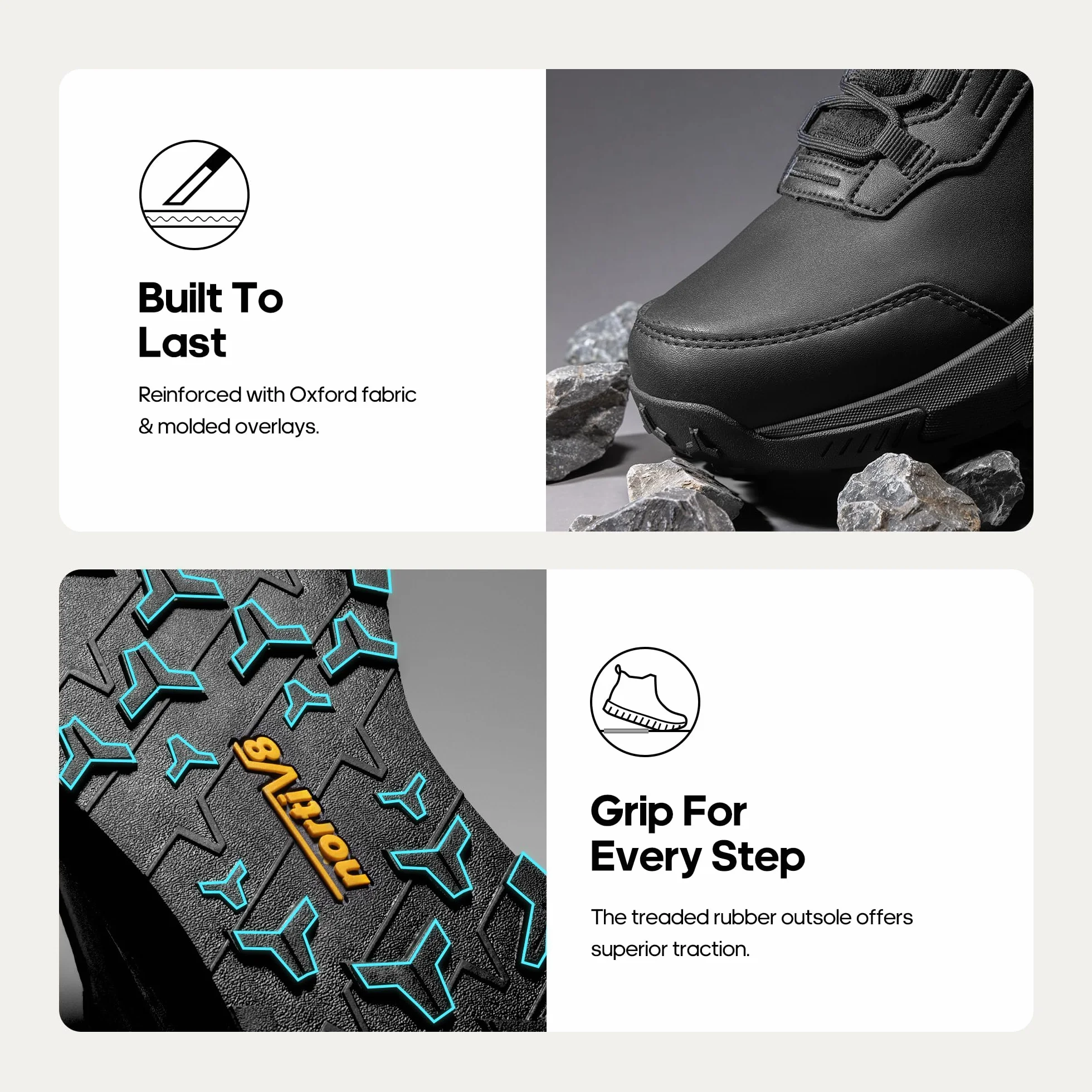 NORTIV 8 Męskie wodoodporne taktyczne buty robocze, buty zimowe, poduszka, podeszwa, lekkie, skórzane, antypoślizgowe buty bojowe z podparciem łuku, do wojskowego motocykla, wędrówek, hydroRange