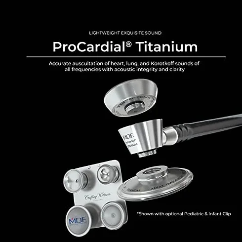 MDF® ProCardial® C3 kardiologia lekki tytanowy stetoskop z podwójną głową z dorosłym/pediatrycznym i niemowlęciem - Neonatal Cabrio - Free-Parts-for Life - Burgundy (MDF797CC17T)