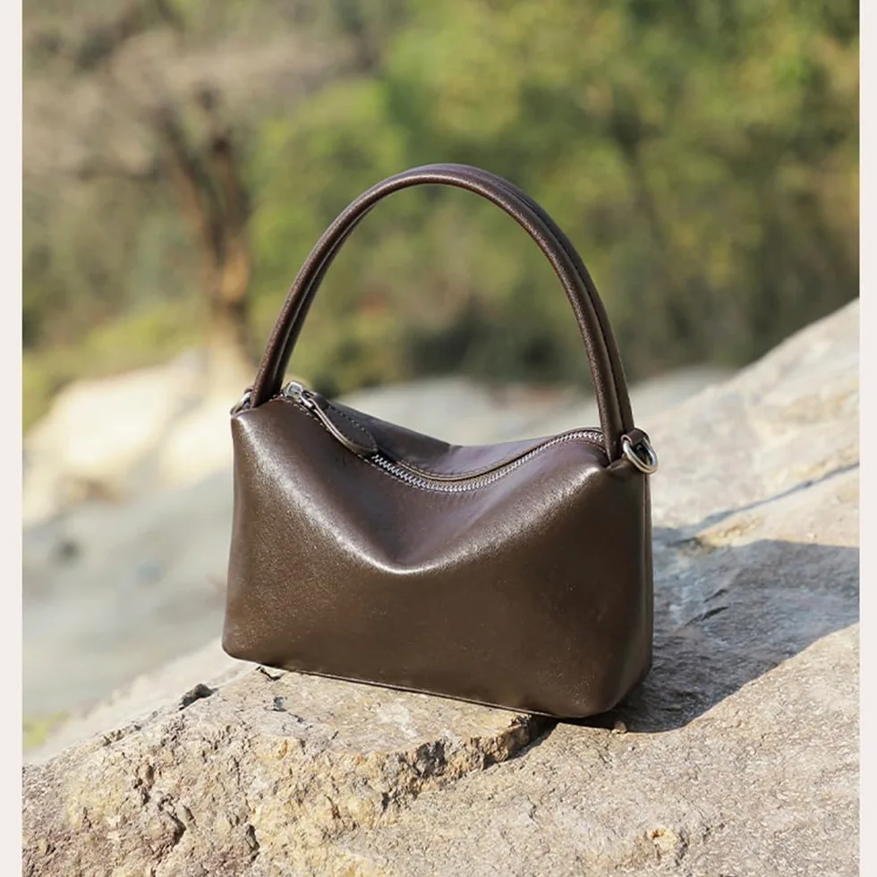 Premium Poczucie wypoczynku Uniwersalna Mała Poduszka Torba Retro Commuter Chain Damska Torebka Crossbody, kawa, Plecak na co dzień
