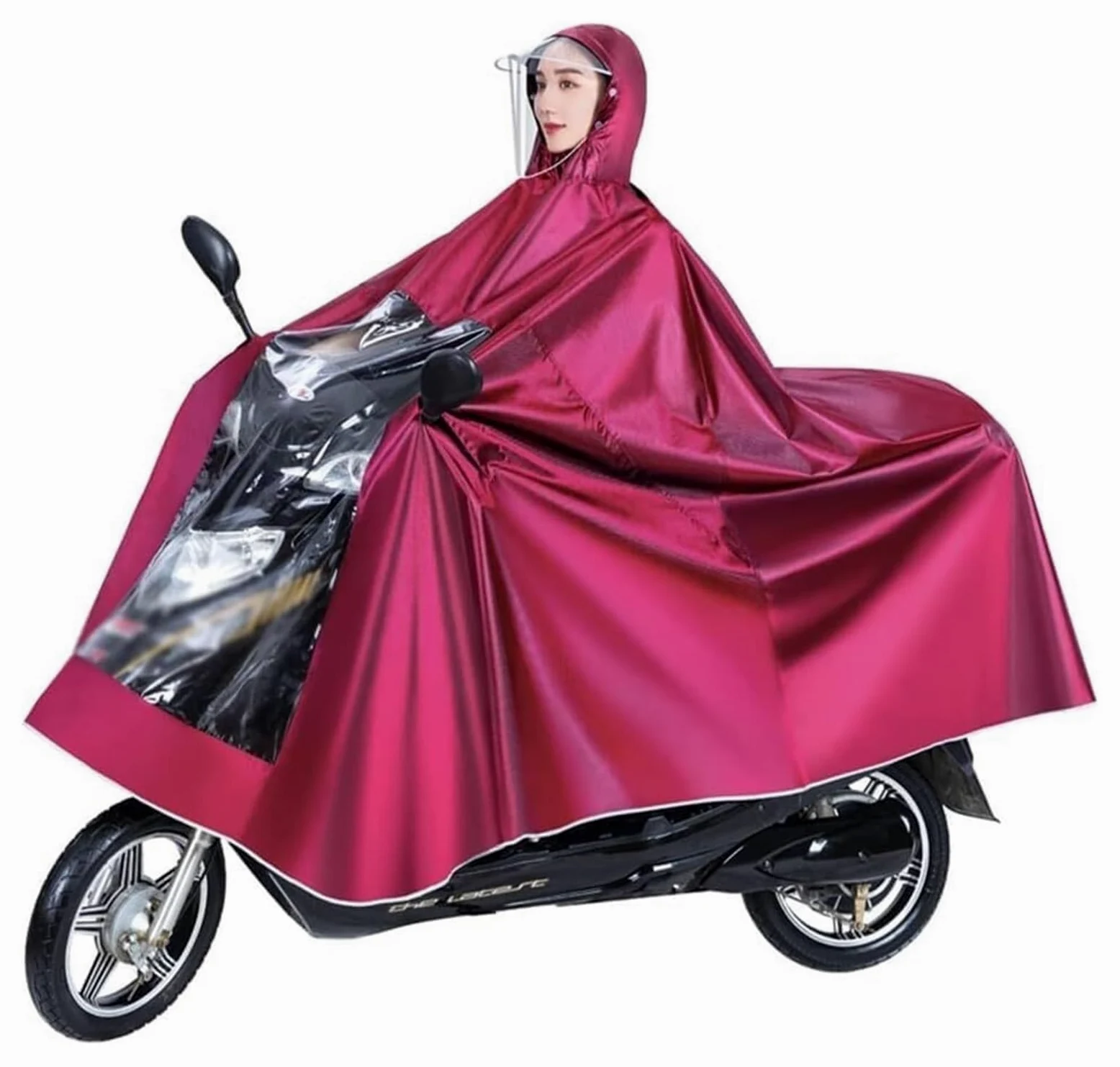 Waterproof Rain Poncho Cycling Poncho, Poncza, motocyklowe wydłużone poncho Motocyklowa odzież przeciwdeszczowa z kieszeniami na lusterka Jazda motocyklem Duża osłona przeciwdeszczowa Peleryna do elek