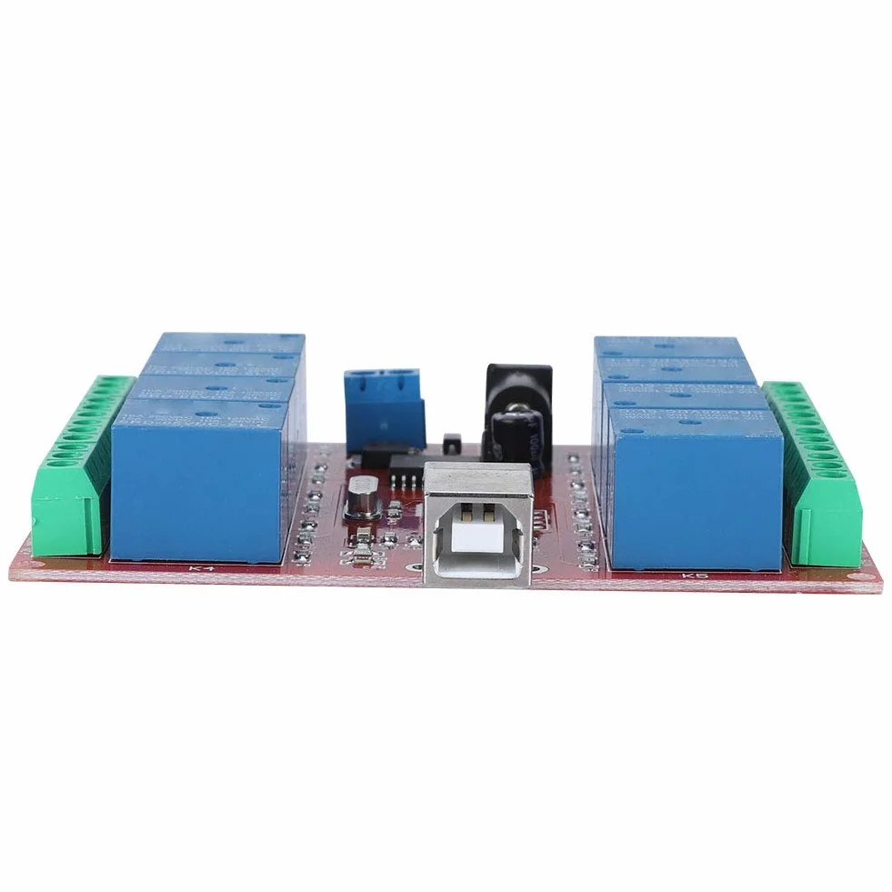 Moduł Przekaźnika 5 V, 8-kanałowy moduł Przekaźnika DC 5 V Komputer Moduł Przekaźnika Kontrolera Przełącznika USB, Kwadratowy moduł Przekaźnika USB o Wysokiej Wydajności PC Płyta