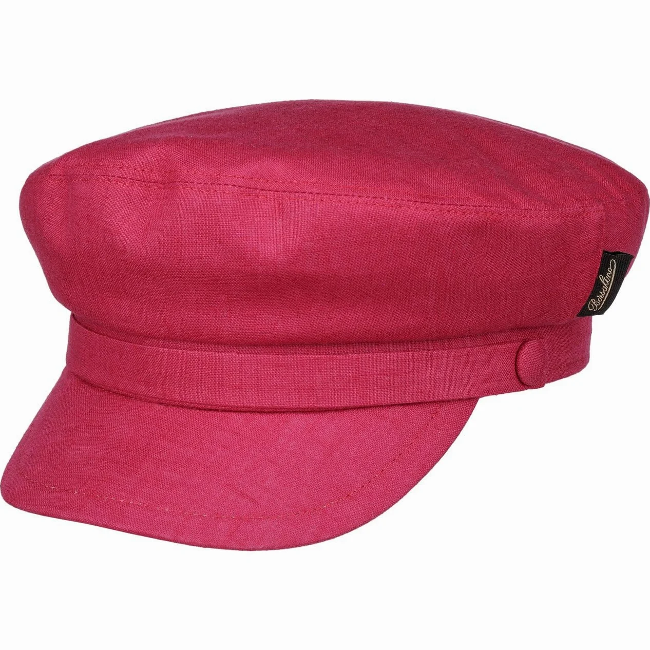 Borsalino Brest Sailor różowa czapka rybacka damska - Made in Italy Baker chłopięca czapka płaska żeglarska z daszkiem, podszewka wiosna-lato wiosna lato