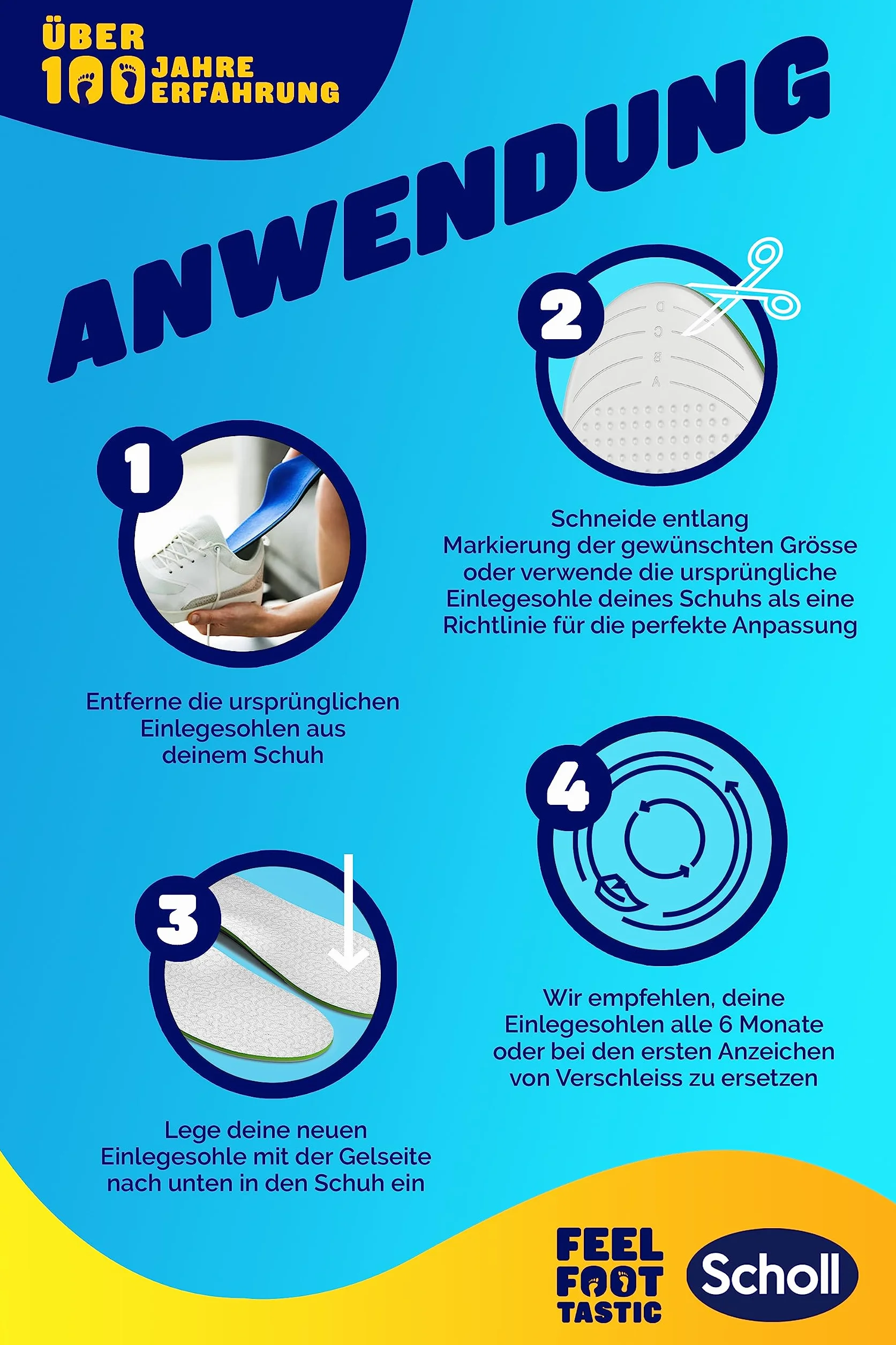 Scholl Komfortowe wkładki LiquiFlex Everyday L, więcej wyściółki dzięki piance Memory Foam i wsparciu łuku stopy, 1 x 2 sztuki