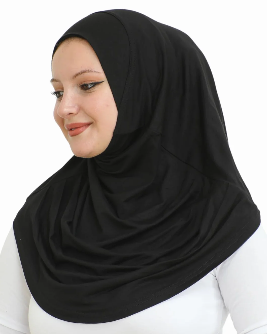 Muzułmański hidżab turban miękki szalik dżersej długi hidżab Abaya Czarny