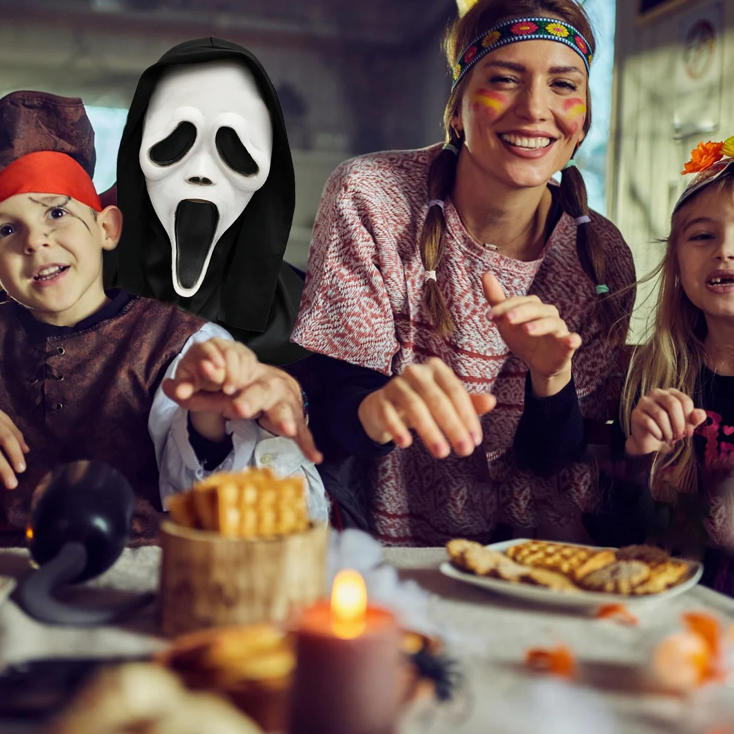 Maska na Halloween, z horroru, lateksowa maska na Halloween, dla mężczyzn i kobiet, straszne maski na Halloween, bal maskowy, karnawał