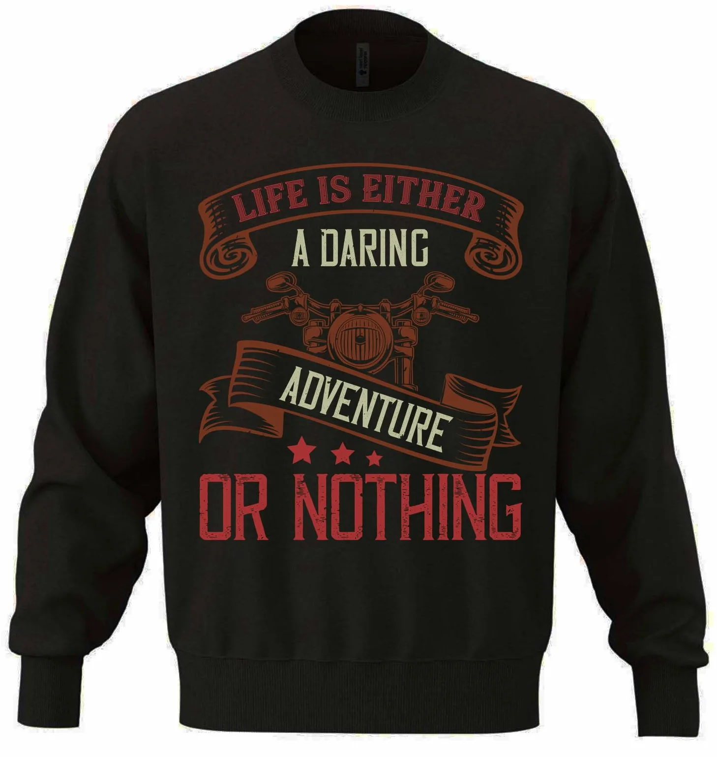 'Life Is Either A Daring Adventure Or Nothing' unisex bluza oversize mieszanka bawełny ciężka bluza czarna