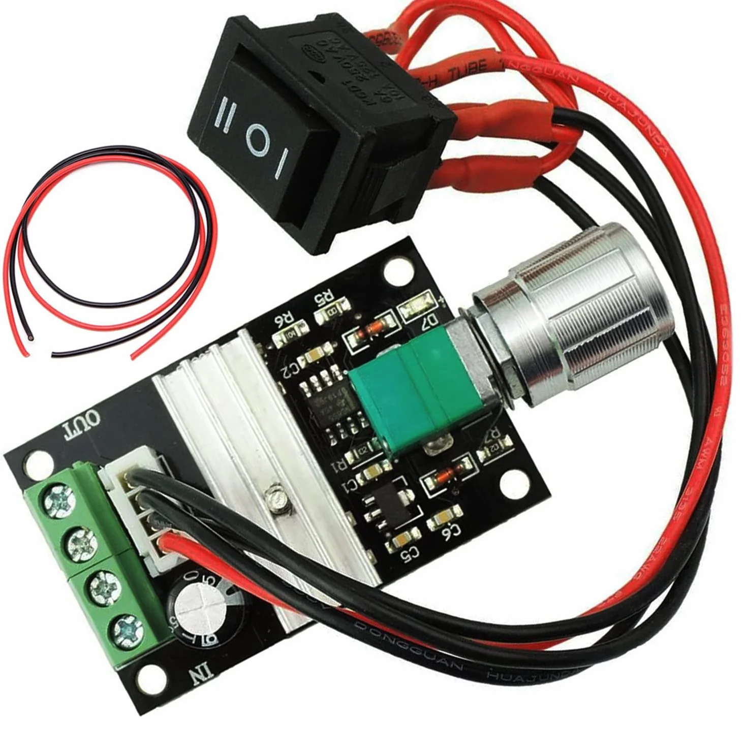 RUNCCI-YUN 6V 12V 24V 3A DC Motor Speed Control Controller, Kontroler prędkości silnika PWM Kontrola prędkości obrotowejRegulowany Przełącznik Reversible Regulator