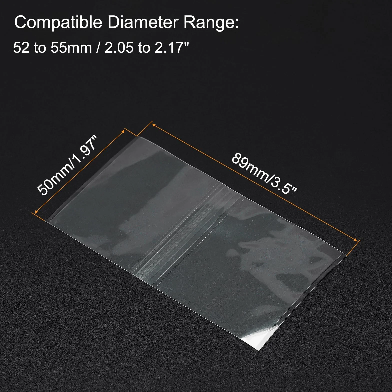 PATIKIL 89 x 50 mm PVC perforowane taśmy termokurczliwe, 500 sztuk folii termokurczliwej do butelek, słoików, puszek i pojemników, pasują do zamknięć o średnicy od 5 do 2,17 cala, przezroczyste
