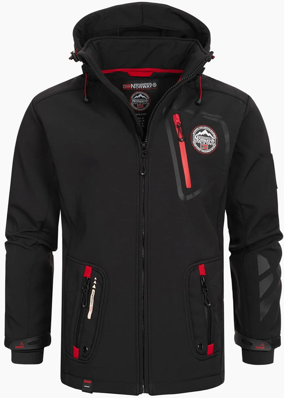 Geographical Norway Męska kurtka softshellowa, funkcyjna, outdoorowa, przeciwdeszczowa, sportowa