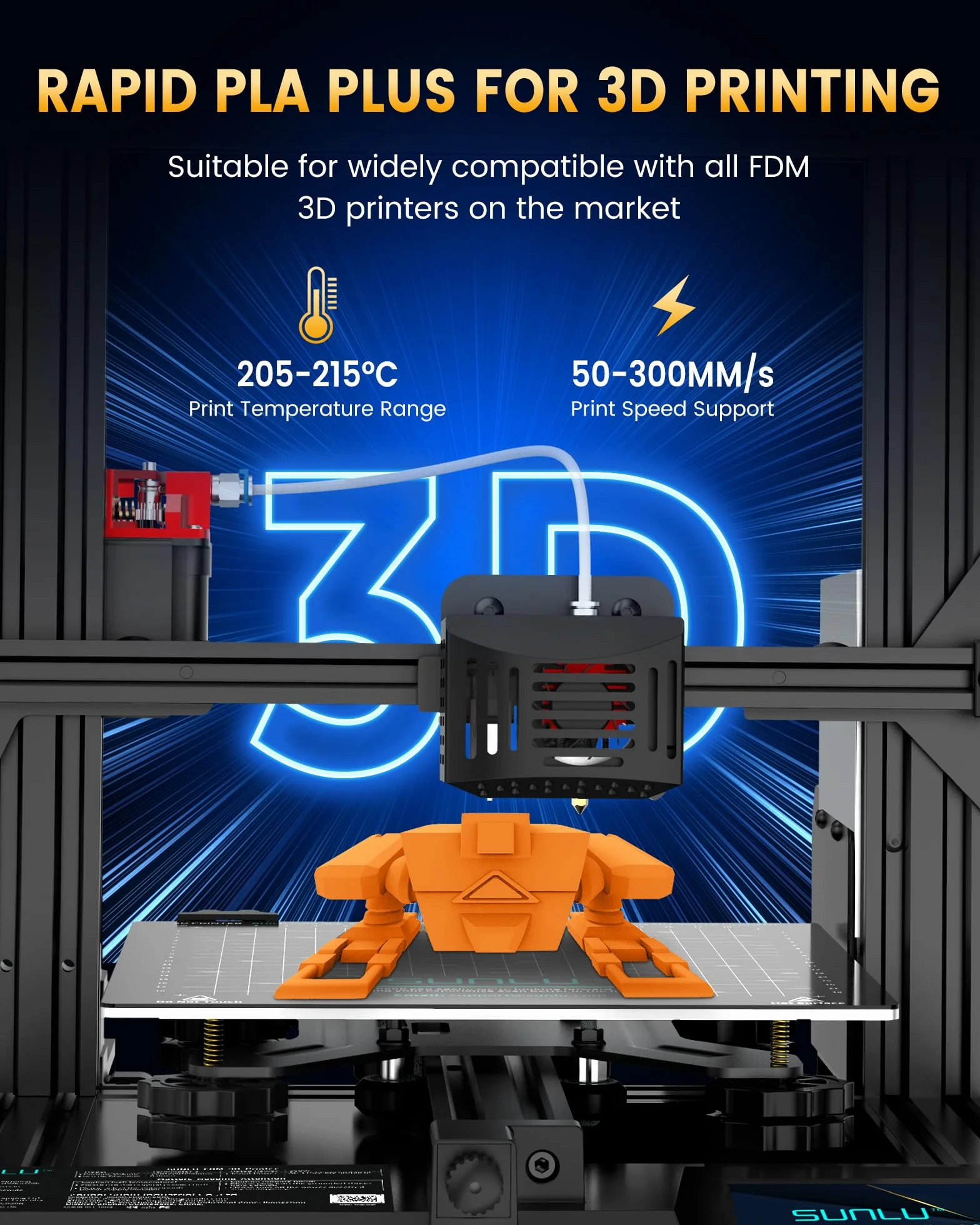 SUNLU Filament PLA+ 1,75 mm kawowy brąz 1 kg dokładność wymiarowa +/- 0,02 mm
