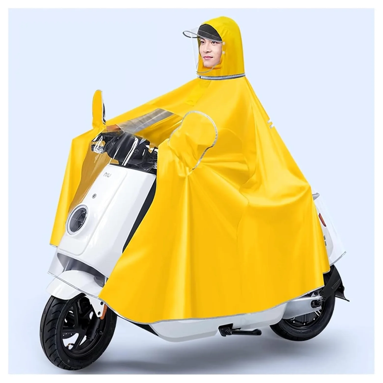 peleryna na skuter mobilny， Poncho przeciwdeszczowe z kapturem kolarstwo wiatroszczelne płaszcz przeciwdeszczowy na rower elektryczny motocykl skuter mobilny Poncho przeciwdeszczowe(Yellow,5XL single
