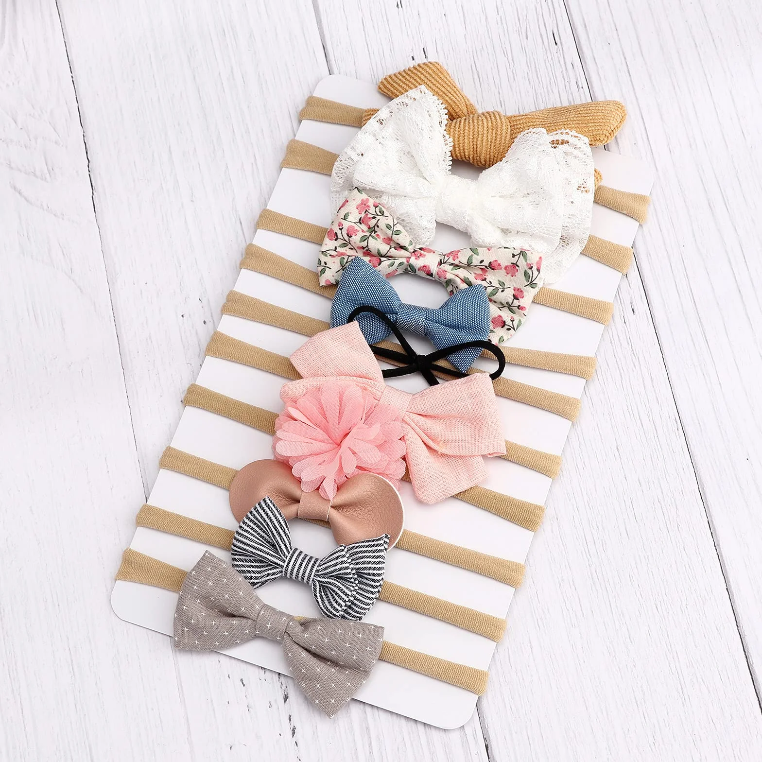 DRESHOW Baby Girl Nylonowe Opaski Na Głowę Nowonarodzone Niemowlę Maluch Opaski do Włosów i Kokardki Akcesoria do Włosów