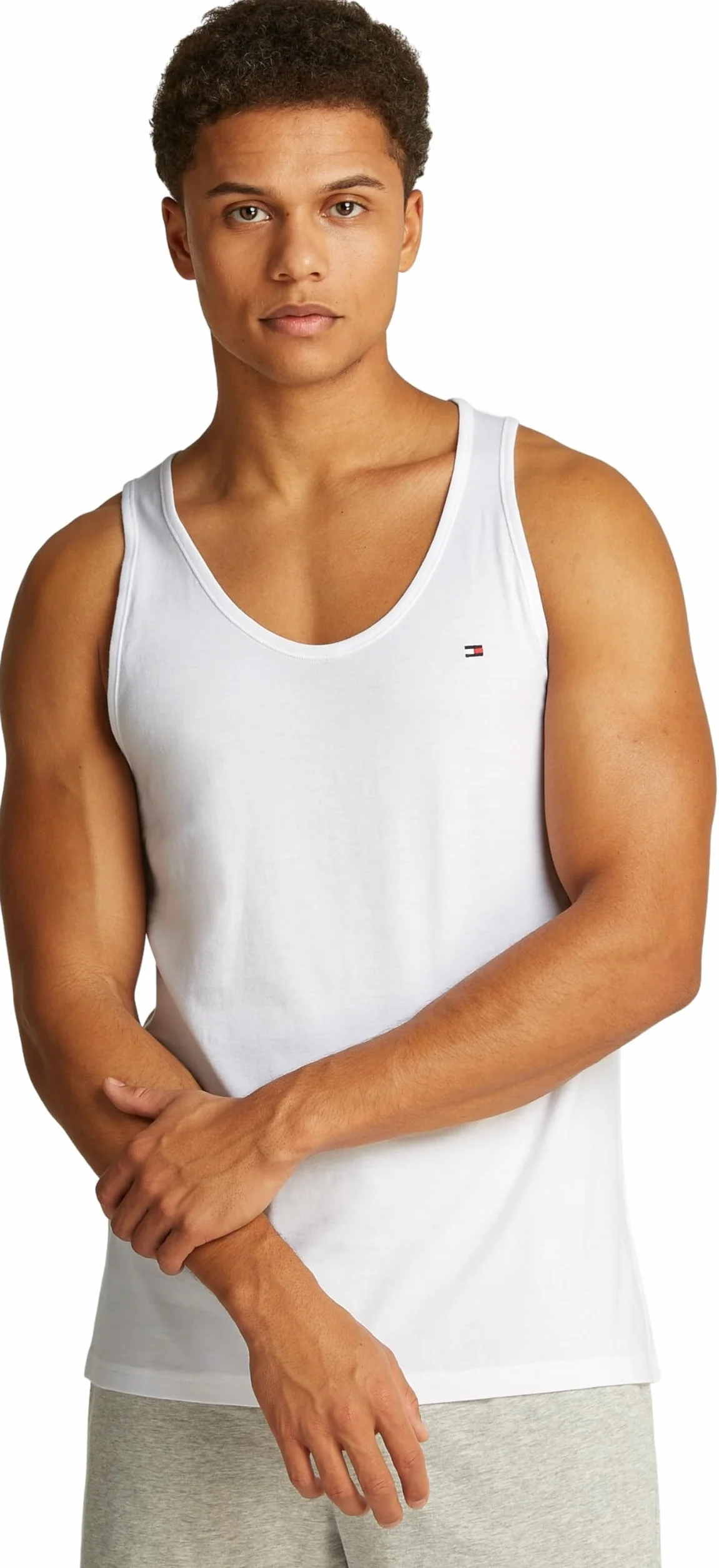 Tommy Hilfiger Męskie podkoszulki z okrągłym dekoltem, 3-pak, Biały (biały/biały/biały), L