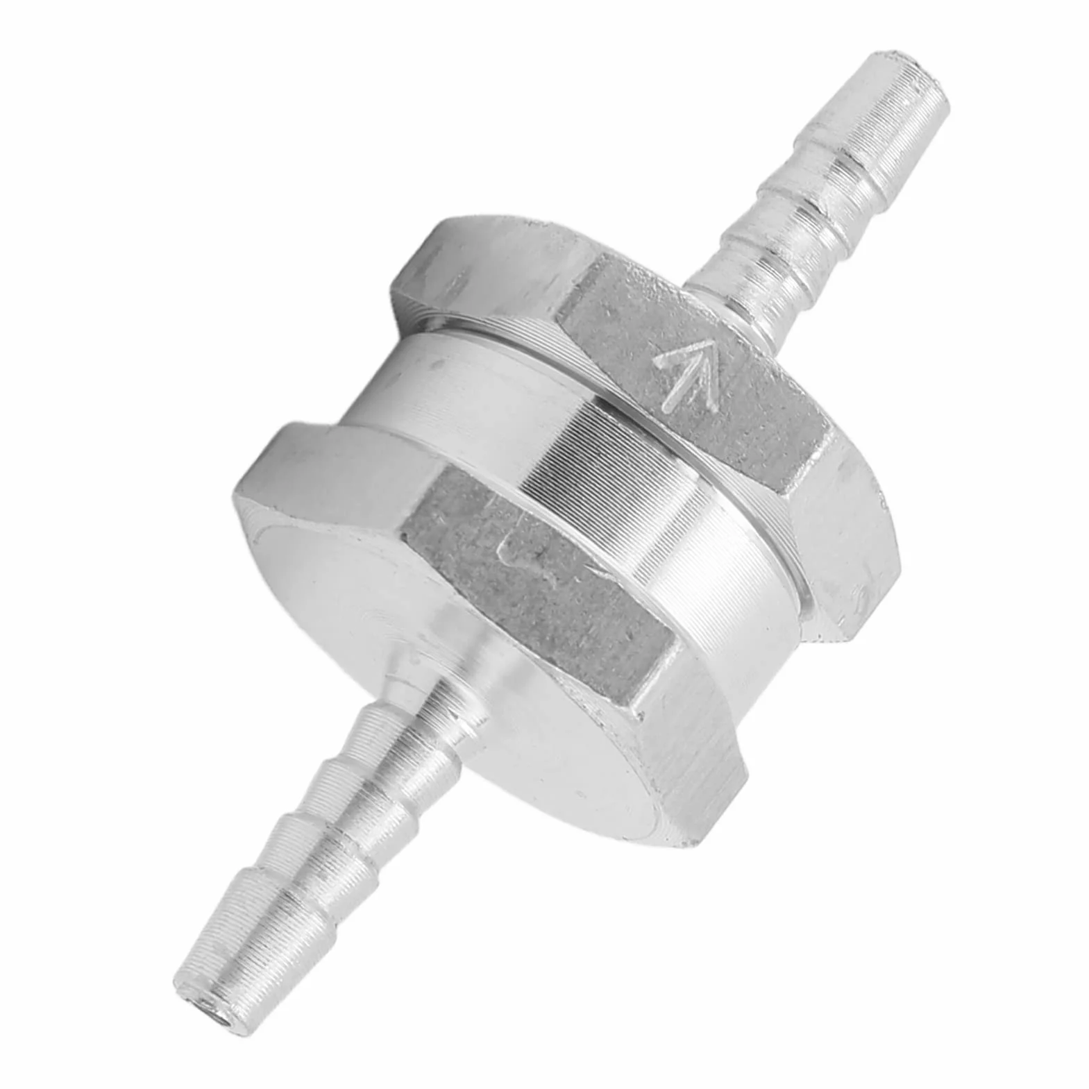 Zawór Zwrotny Jednokierunkowy Zawór Paliwa 4Mm Srebrny Stop Aluminium Jednokierunkowy Zawór Zwrotny Stop Aluminium Uniwersalny do Paliwa Benzyna Benzyna Napędowy Woda (4 mm)