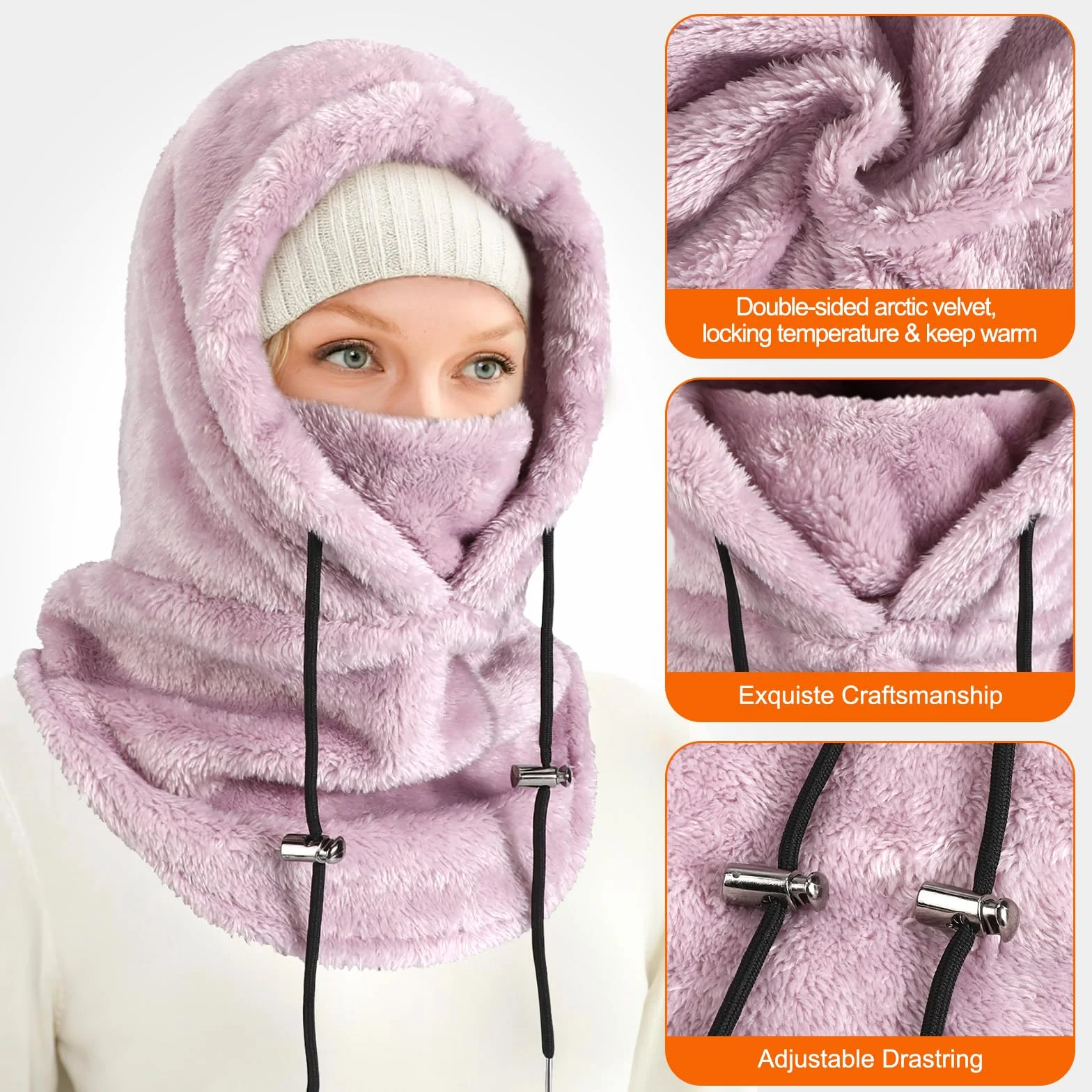 Unisex zimowa termiczna kominiarka polarowa, wiatroszczelna maska narciarska, wielofunkcyjna zimowa czapka polarowa z ocieplaczem na szyję, dla mężczyzn i kobiet, sporty na świeżym powietrzu,