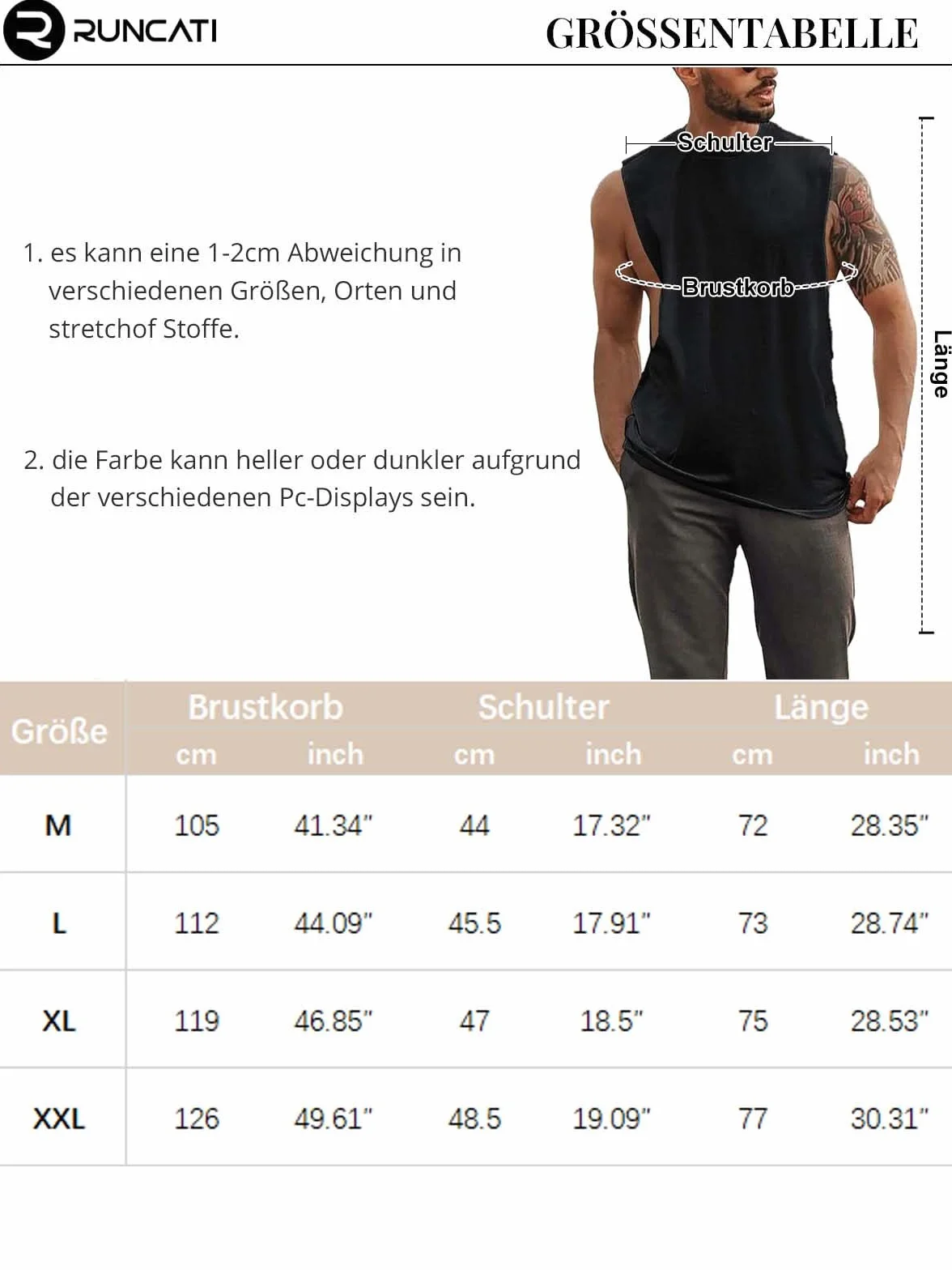 Runcati Męski tank top bawełniany sportowy na trening