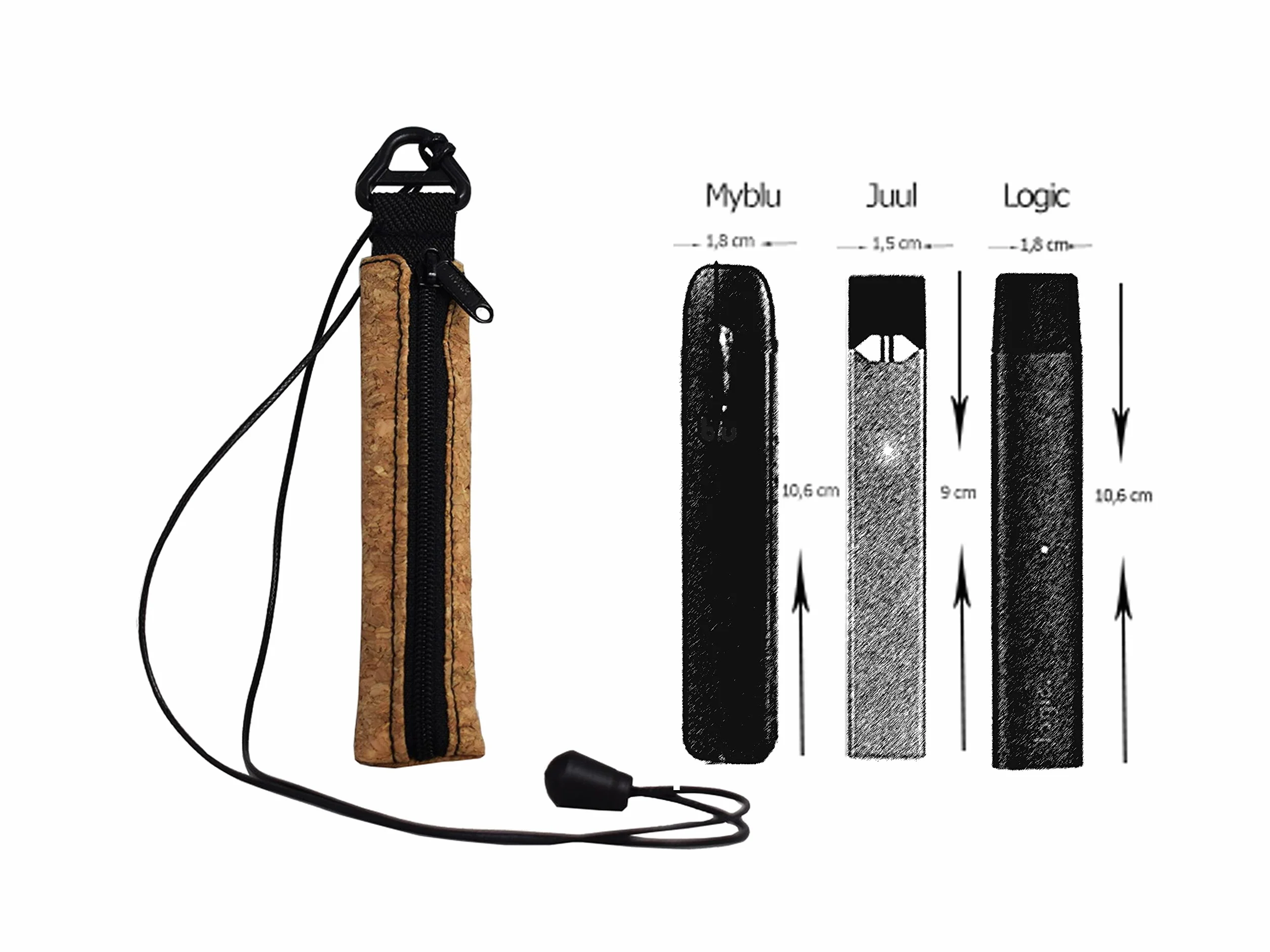 Plan B Etui Ochronne do Vape Kompatybilne z Myblu Smycz 100 cm Jasnobrązowy