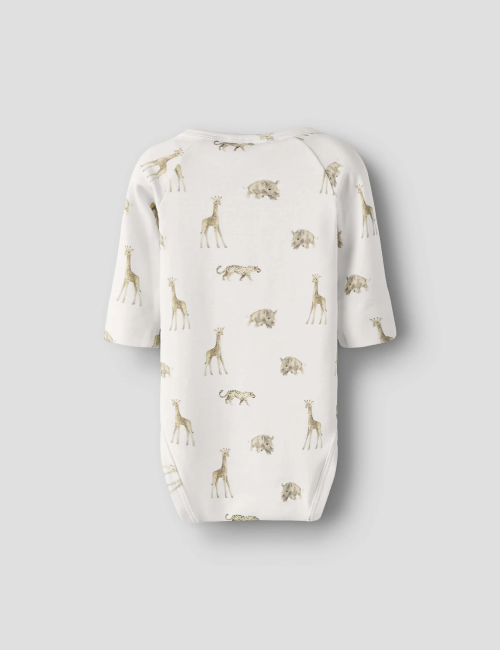 Lil' atelier baby Męskie body Elm Ls Slim Body Coconut Milk Numeric 80
