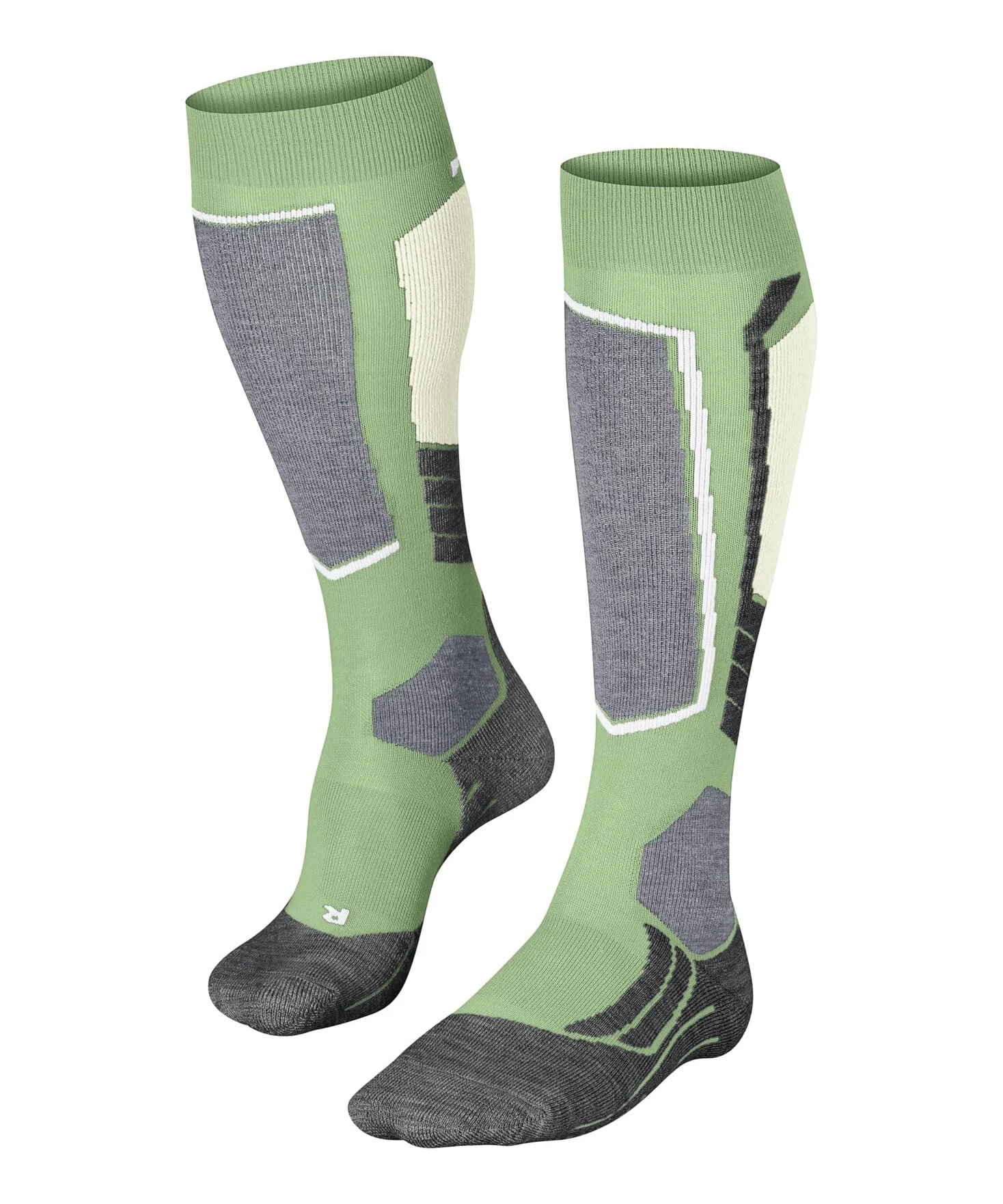 FALKE Kobiety Skarpety narciarskie SK2 Intermediate W Kh Wełna ciepłe grube 1 Para, Zielony Quiet Green 7378, 39-40