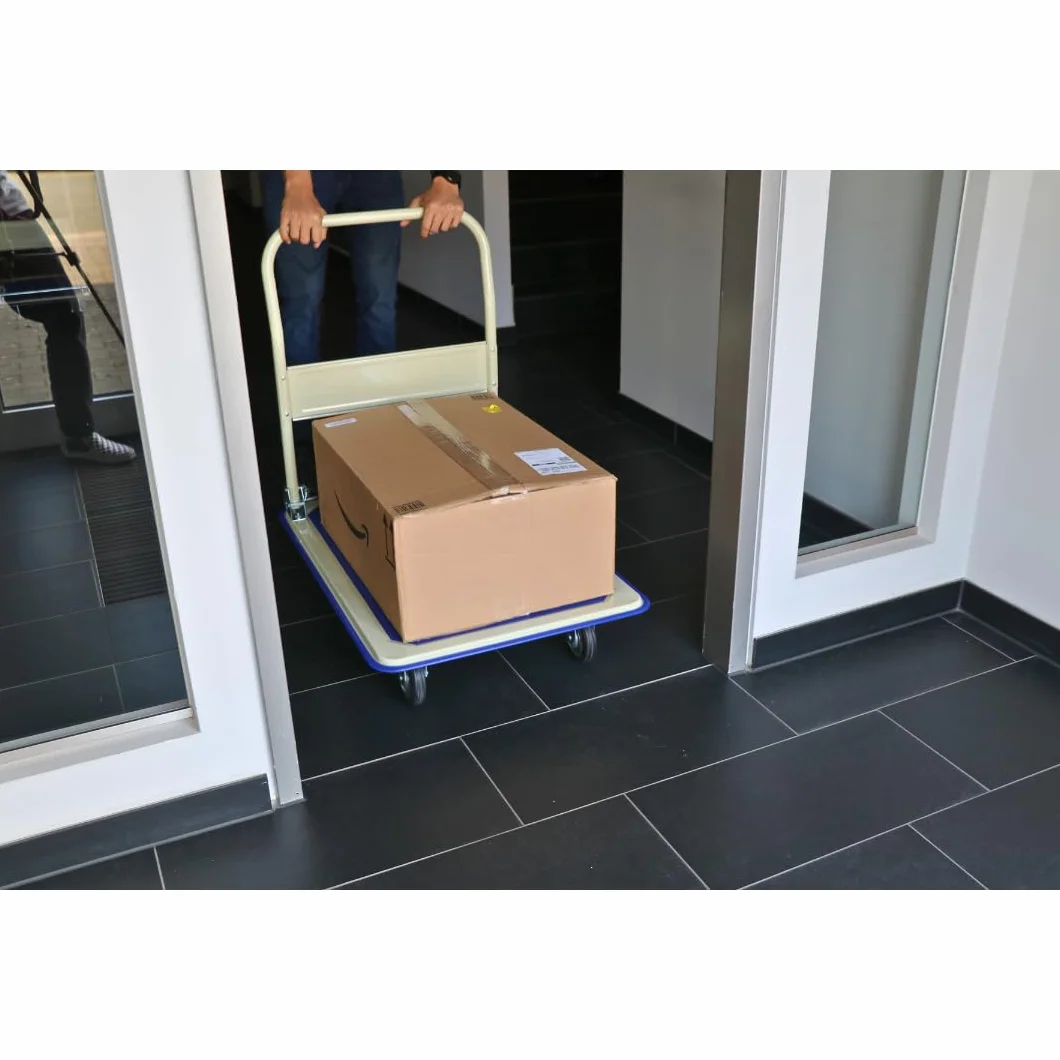 Wózek platformowy składany 300 kg – wytrzymały pomocnik transportowy ze stali z antypoślizgową powierzchnią