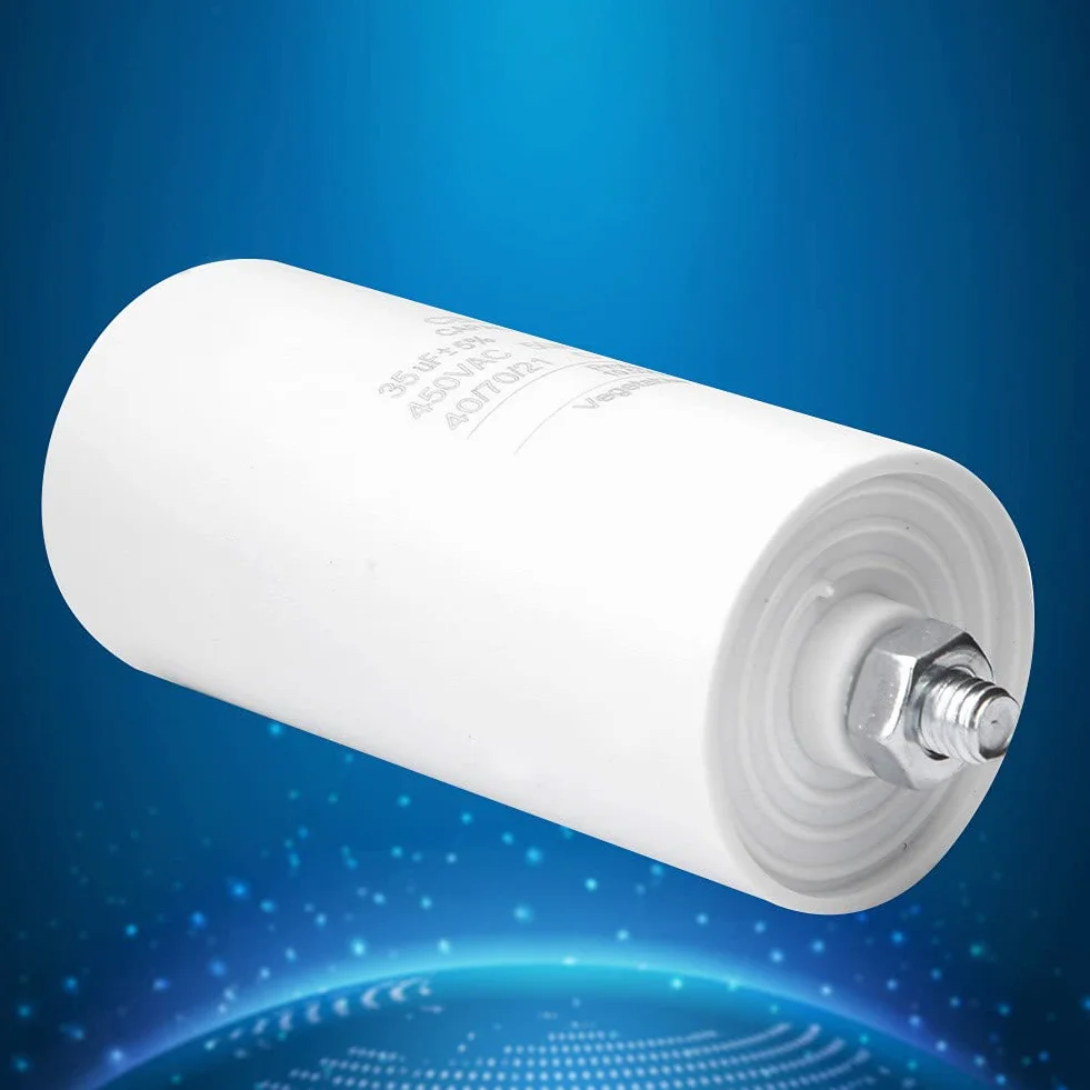 Kondensator CBB60 35uF 450 V, kondensator rozruchowy silnika, cienkowarstwowy kondensator z nakrętką śrubową CBB60 kondensator bieżący do pralki i urządzeń elektrycznych