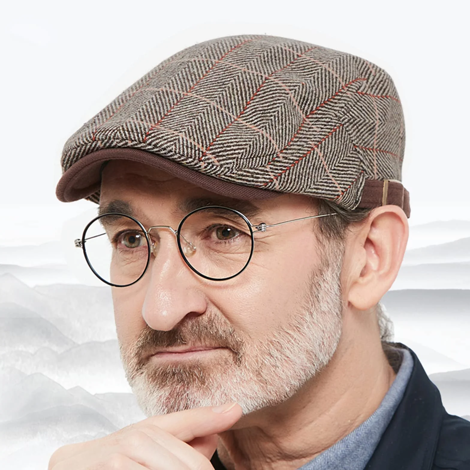 Tweed Newsboy Cap Męska Regulowana 55-59CM Jesień Zimę 3 Kolory