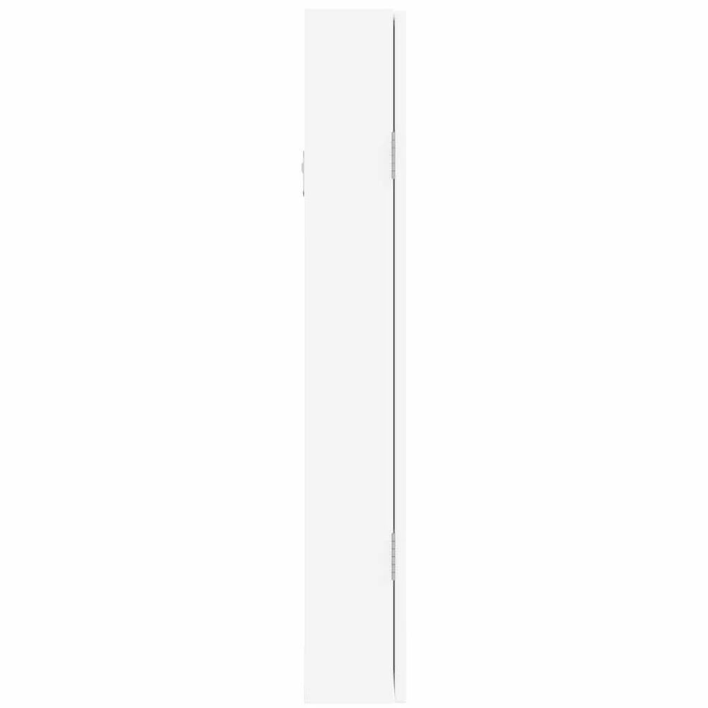 vidaXL Wisząca szafka na biżuterię, z lustrem, biała, 37,5x10x67 cm, lustro podświetlane, szafka łazienkowa z lustrem, szafka łazienkowa z lustrem i oświetleniem