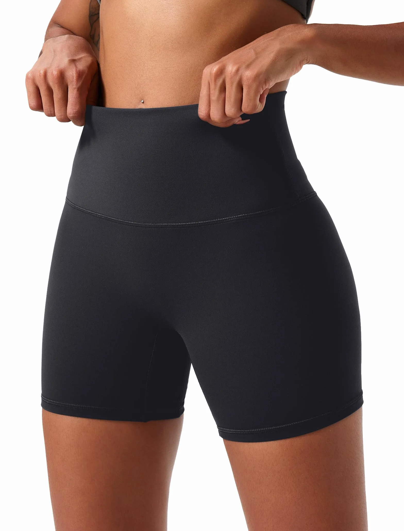 Damskie Spodenki Sportowe do Jogi z Wysokim Stanem Push Up Scrunch Butt 2 Sztuk