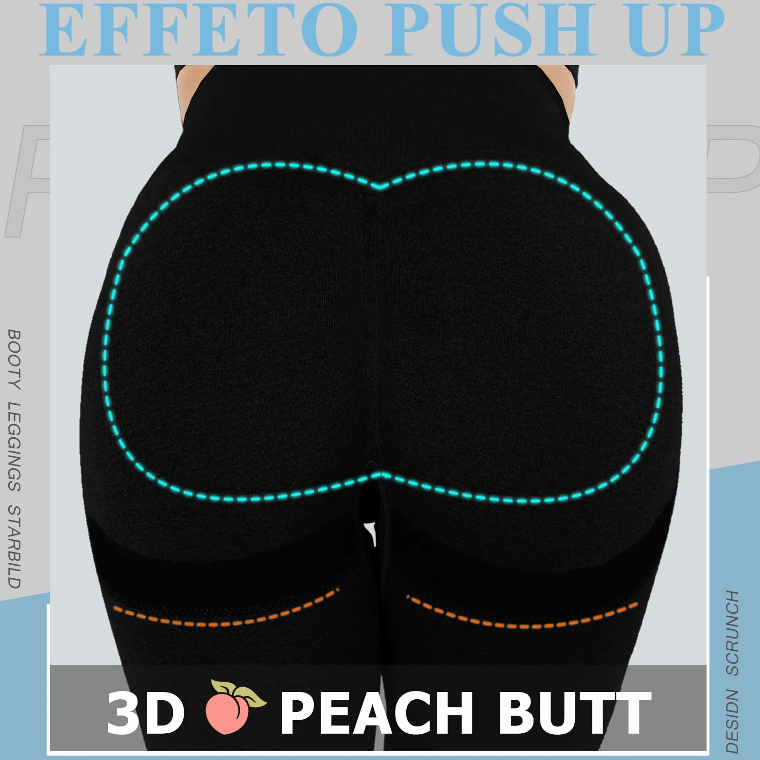 Lishang Sportowe legginsy damskie z wysokim stanem, nieprzejrzyste, z efektem Scrunch Butt, Push Up Booty, spodnie sportowe, bezszwowe, na siłownię, jogę, fitness, sportowe legginsy