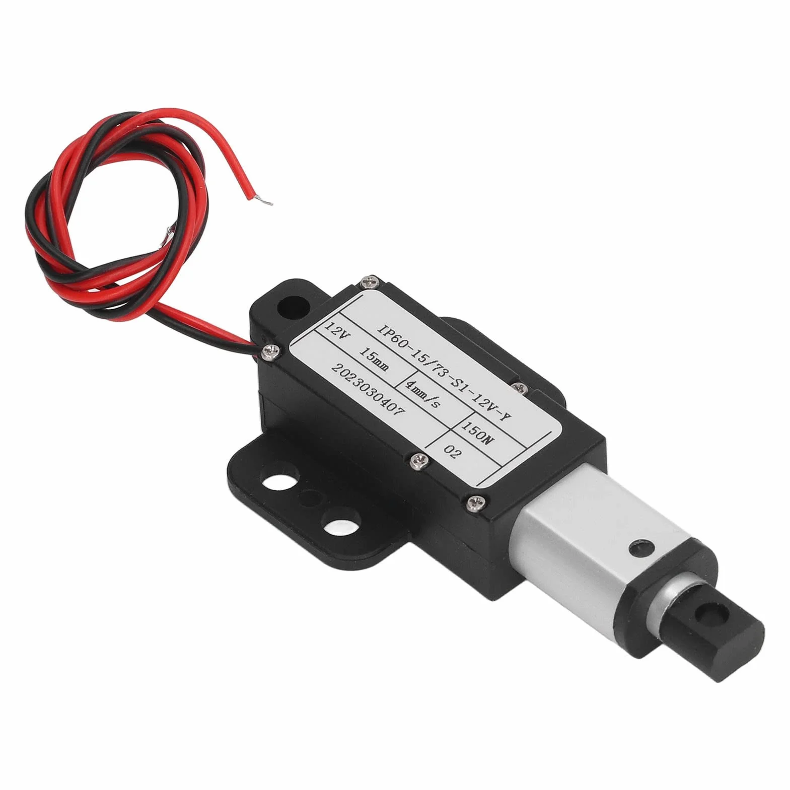 Mini Elektryczny Siłownik Liniowy 15mm Skok Micro Siłownik Ruchu 12V Siłownik Liniowy ze Stopu Aluminium do Maszyn Rolniczych (Z Wspornikiem)